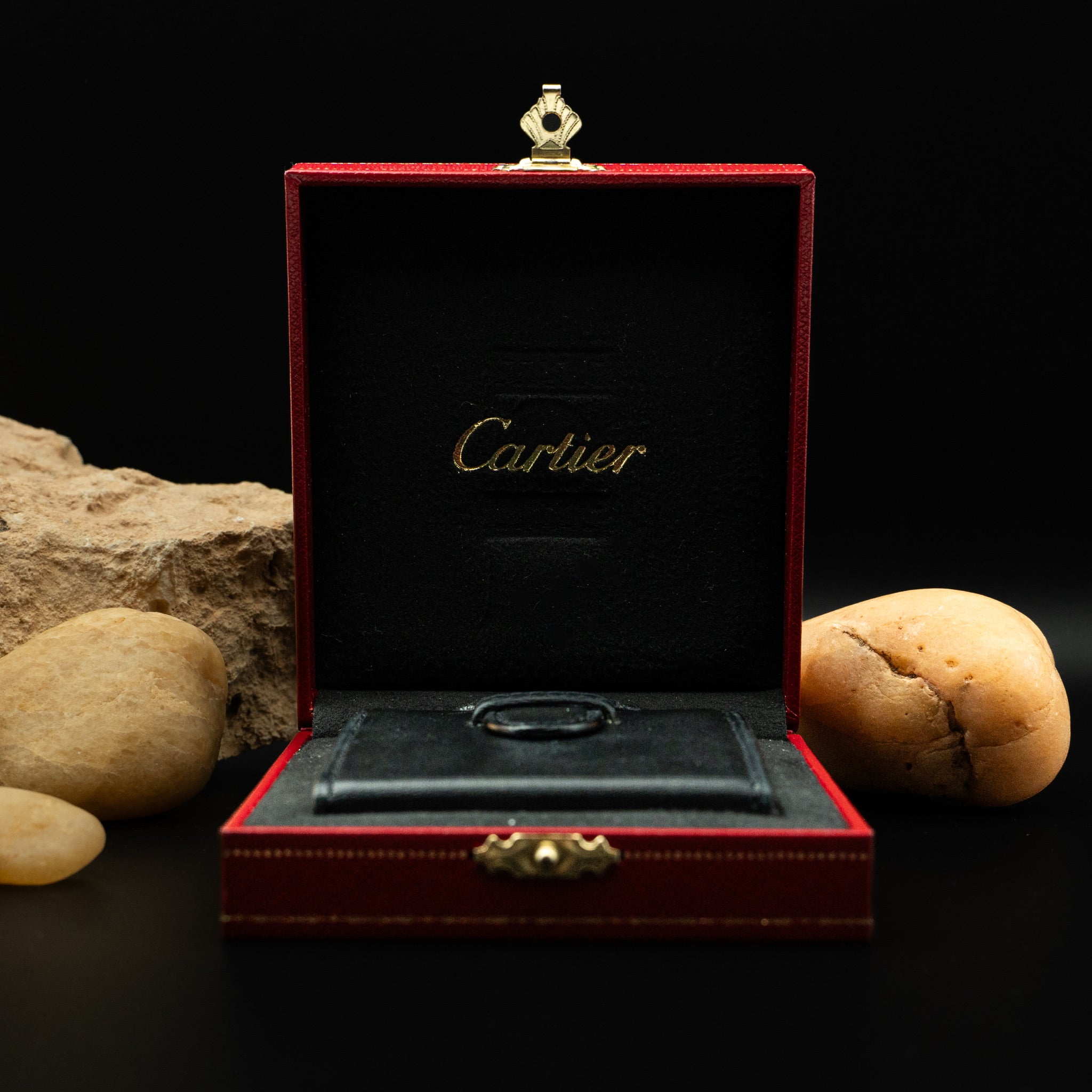 Cartier Santos de Cartier Desk Alarm Clock – Palladium-Finished Steel with Leather Base (Ref. W0100042)