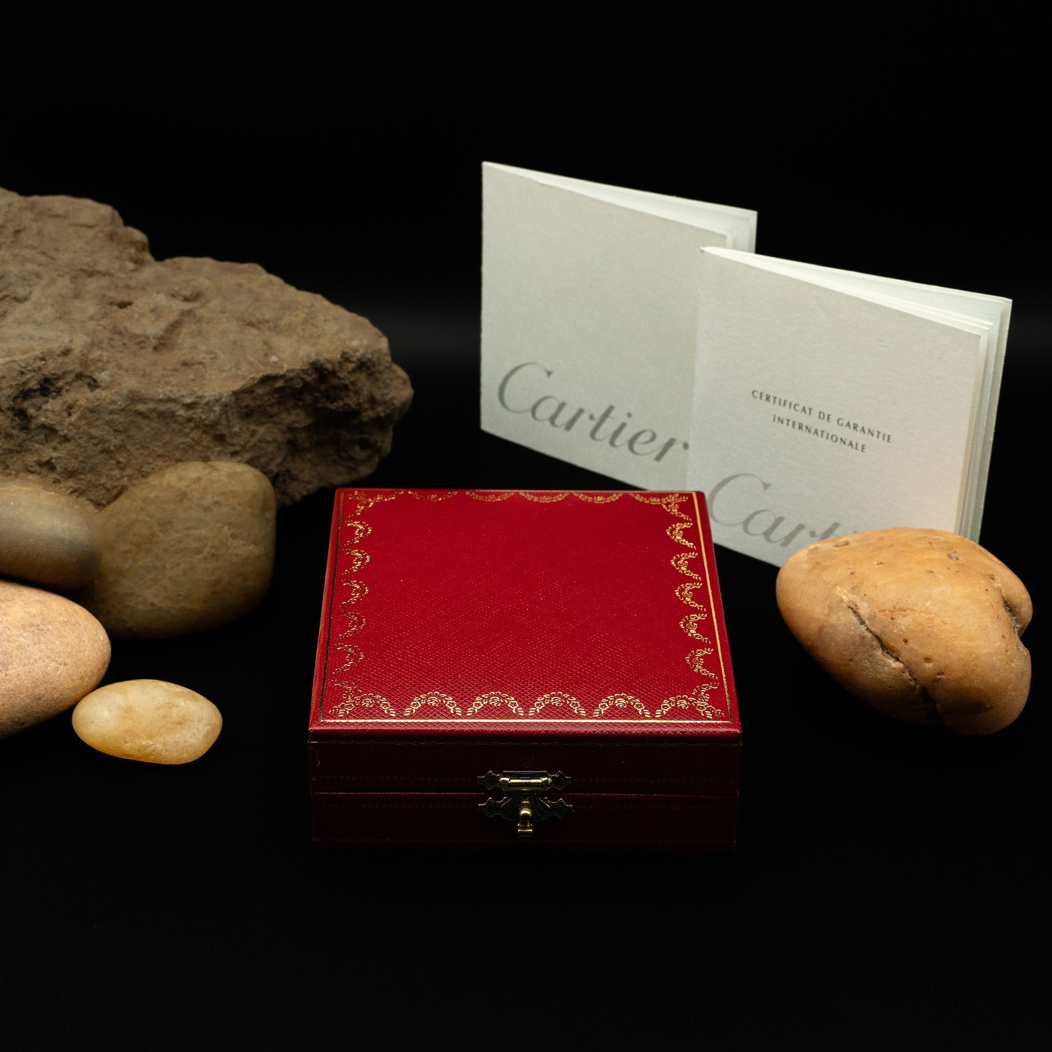 Cartier Santos de Cartier Desk Alarm Clock – Palladium-Finished Steel with Leather Base (Ref. W0100042)
