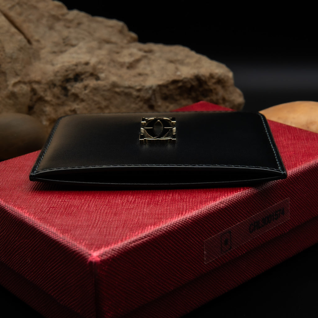 Cartier C de Cartier Black Calfskin Simple Card Holder