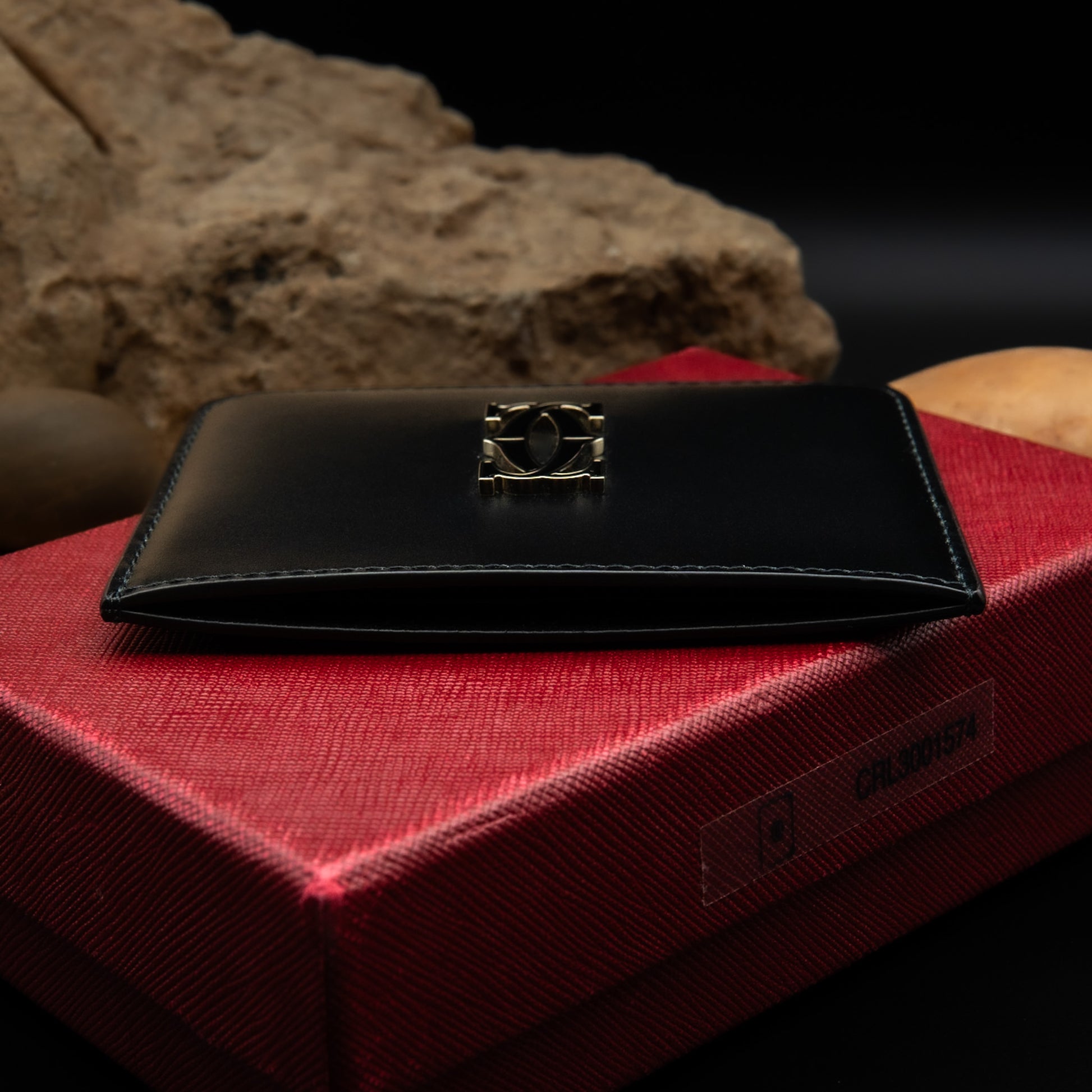 Cartier C de Cartier Black Calfskin Simple Card Holder