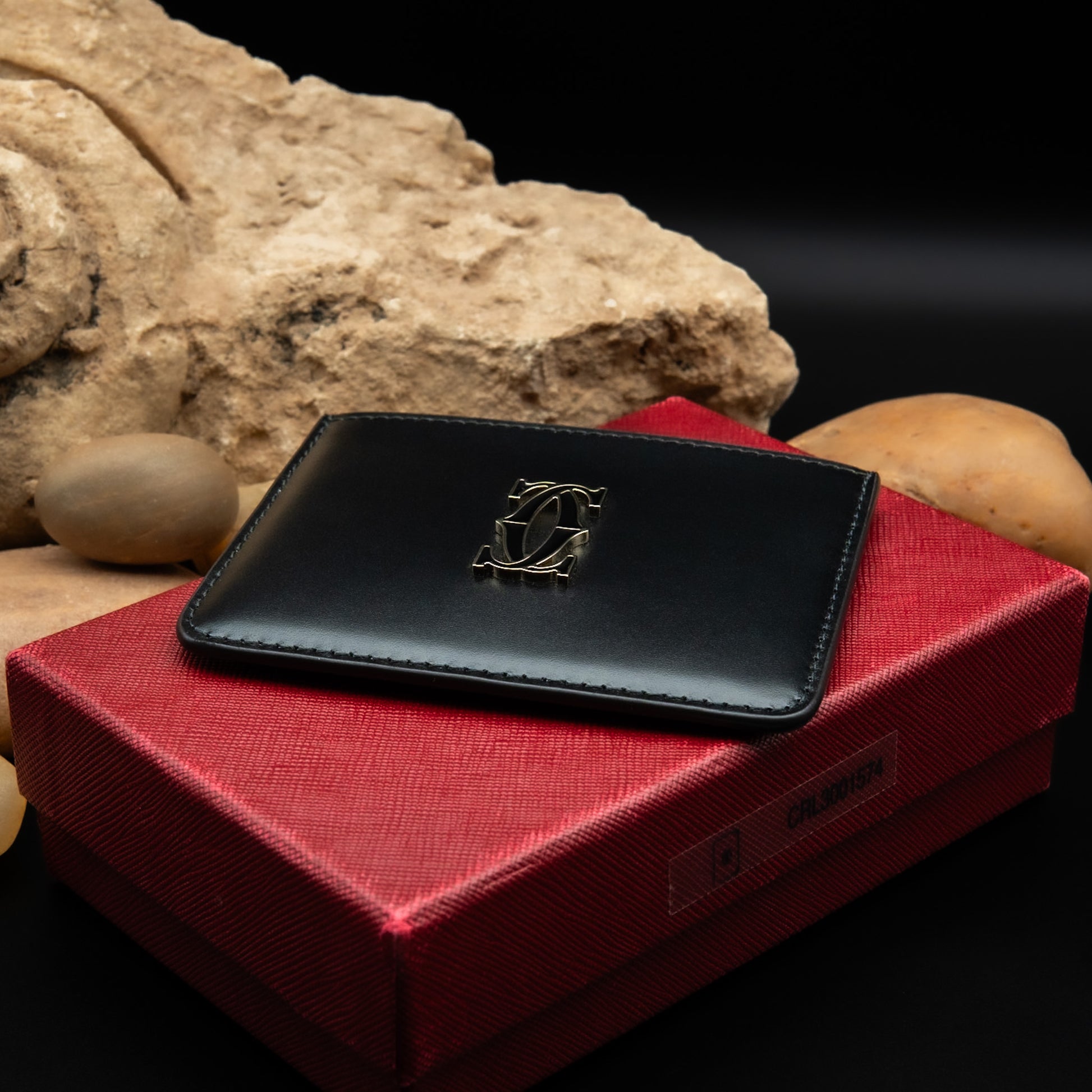 Cartier C de Cartier Black Calfskin Simple Card Holder