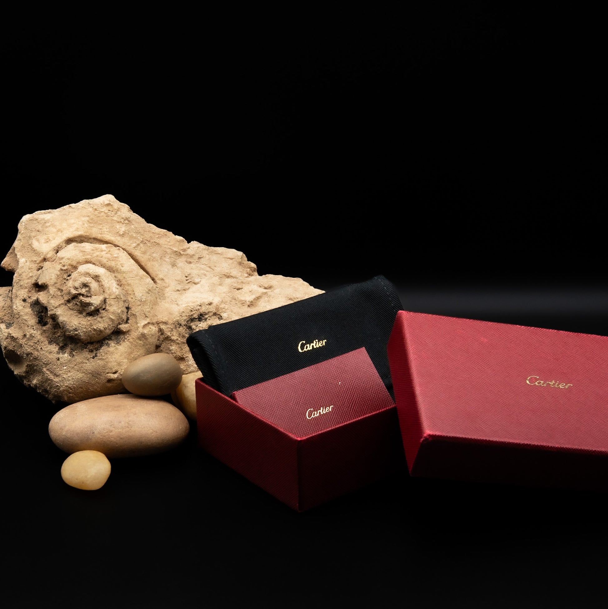 Cartier C de Cartier Black Calfskin Simple Card Holder