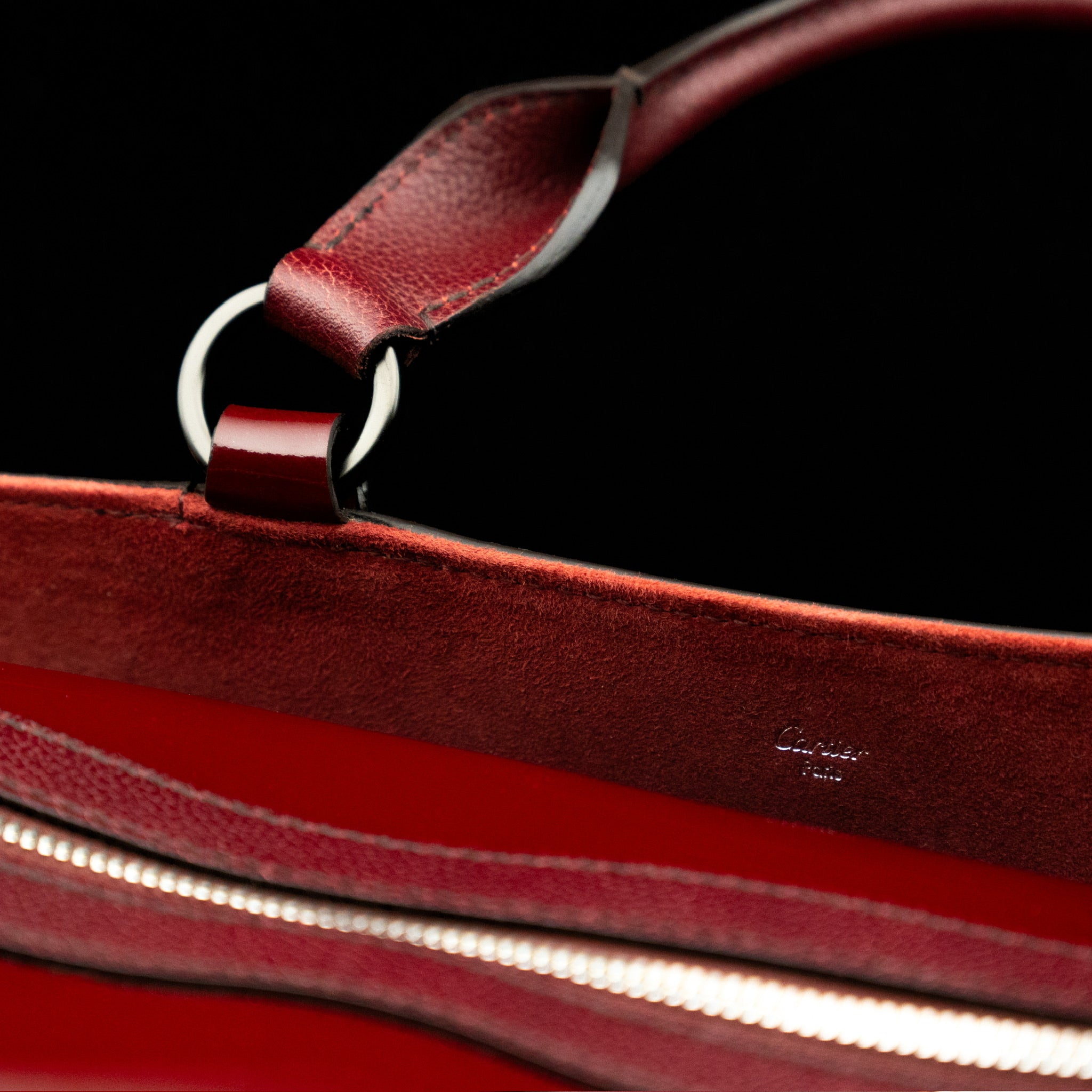 Cartier Marcello de Cartier Small Bowling Bag in Burgundy Patent Calfskin from 2013
