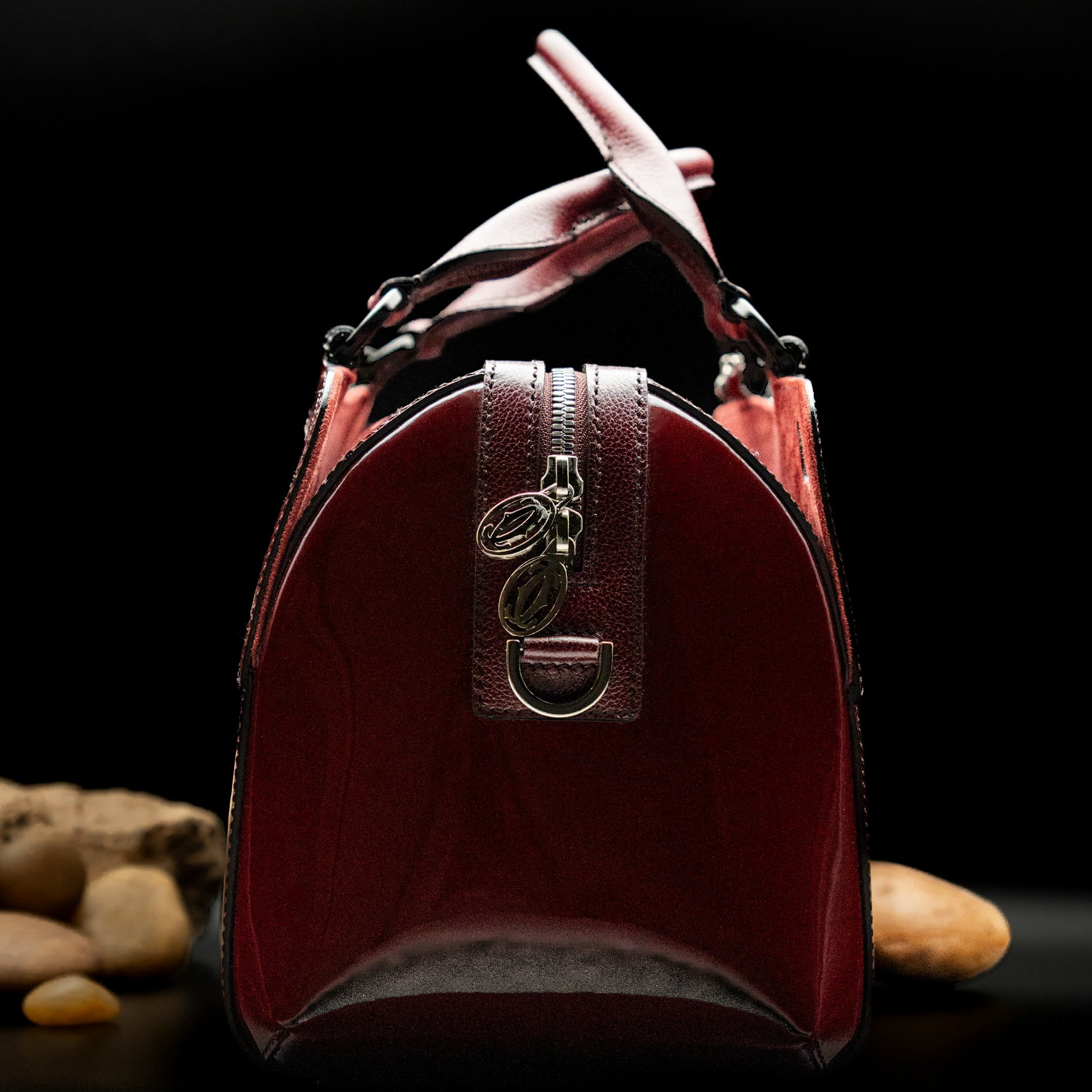 Cartier Marcello de Cartier Small Bowling Bag in Burgundy Patent Calfskin from 2013