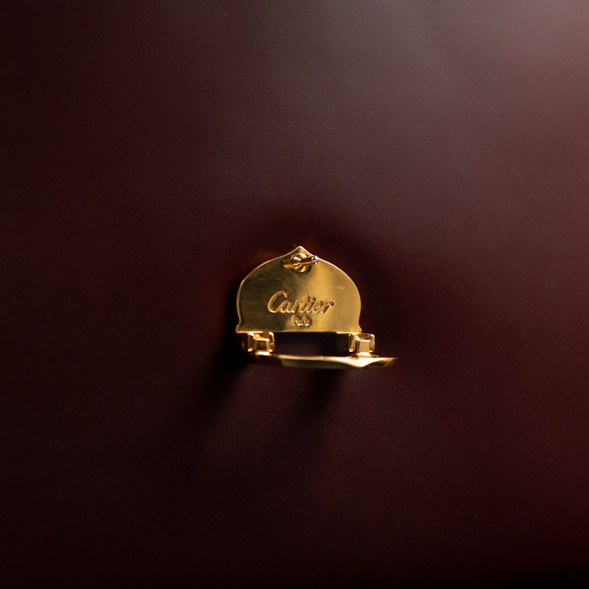 Cartier Must de Cartier Leather Briefcase in Burgundy Smooth Calfskin from the 1990s