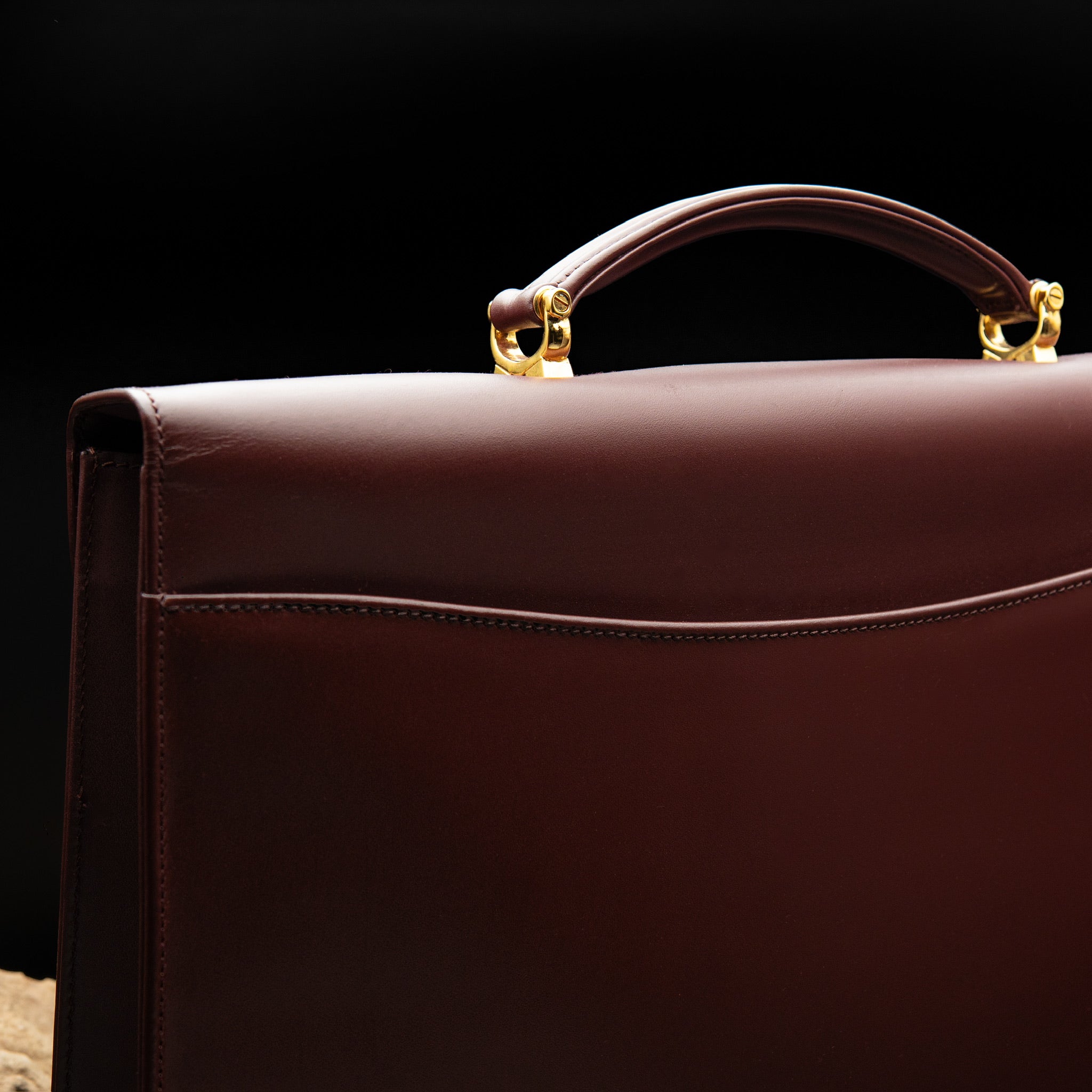 Cartier Must de Cartier Leather Briefcase in Burgundy Smooth Calfskin from the 1990s