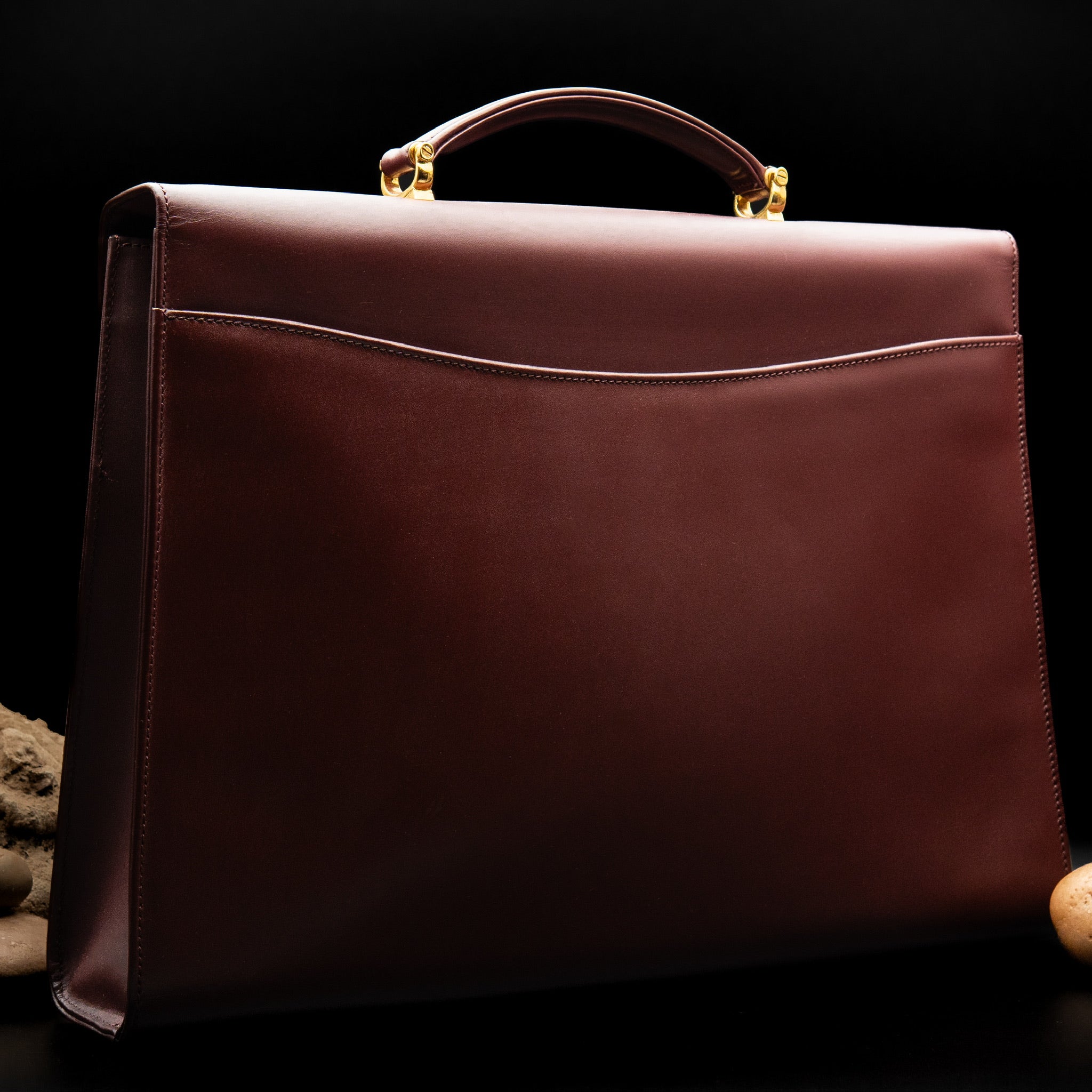 Cartier Must de Cartier Leather Briefcase in Burgundy Smooth