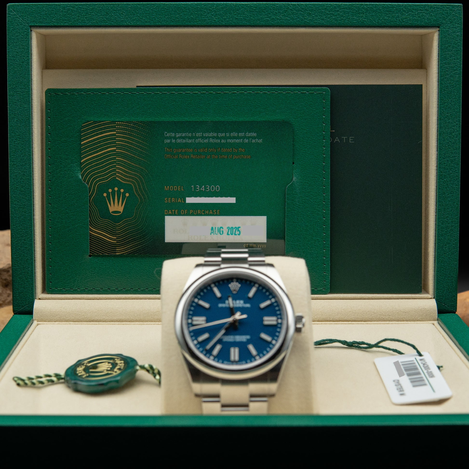 Rolex Oyster Perpetual 41 – Mediterranean Blue Dial in Oystersteel (Ref. 134300)