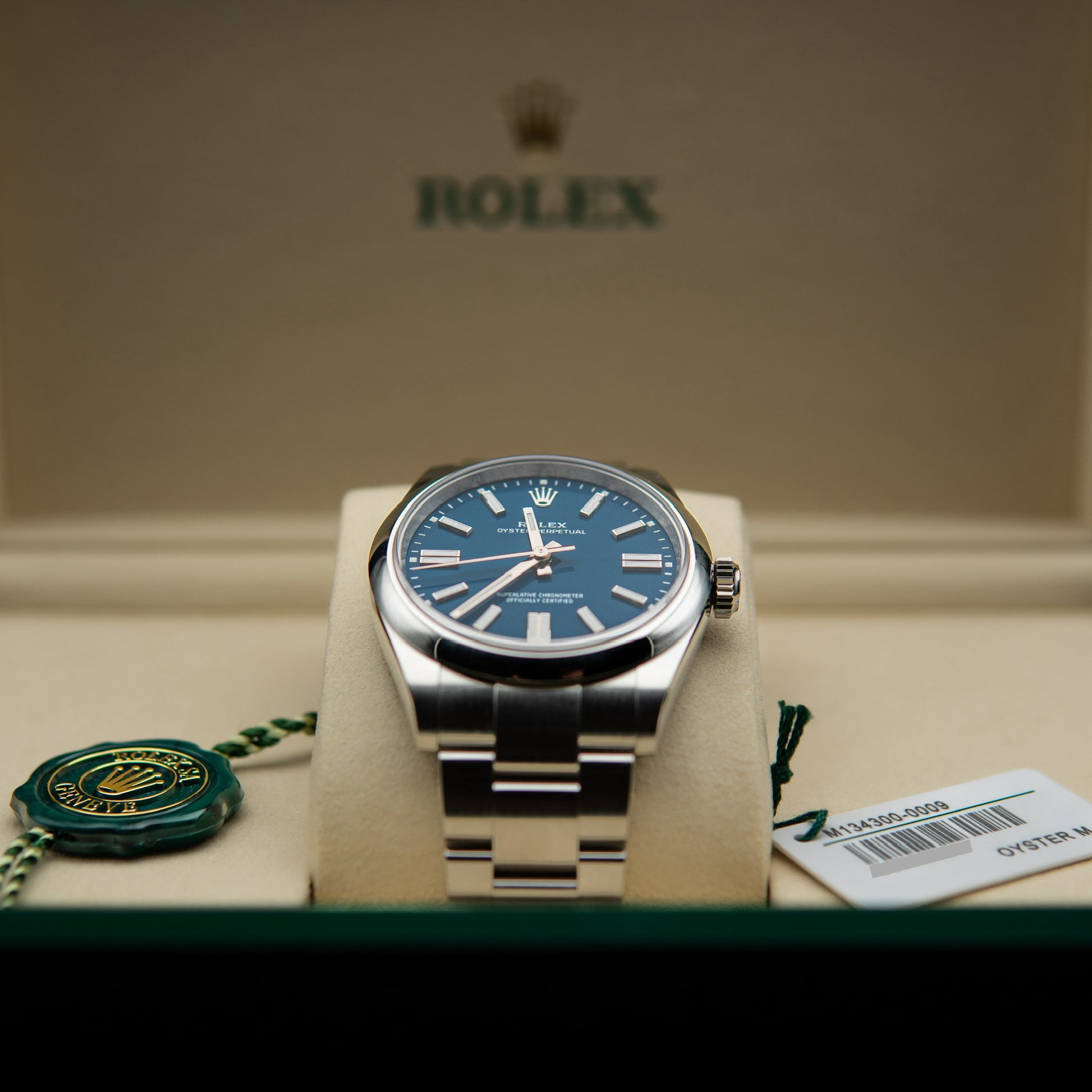 Rolex Oyster Perpetual 41 – Mediterranean Blue Dial in Oystersteel (Ref. 134300)