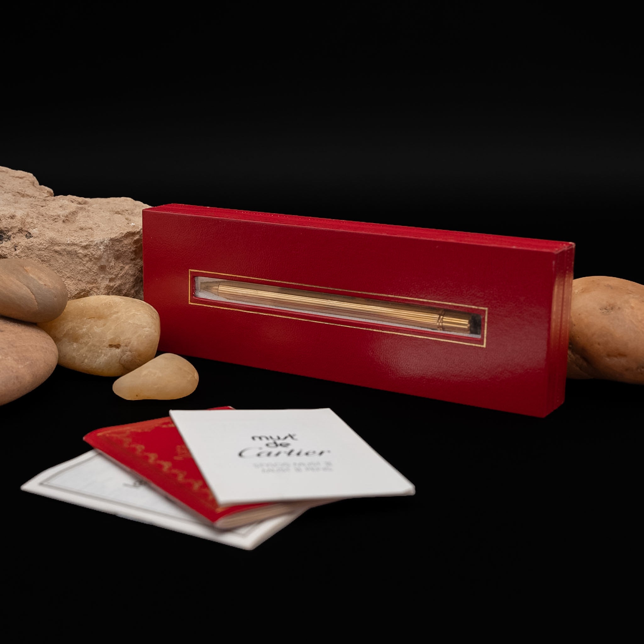 Cartier Must II Godron Gold-Plated Ballpoint Pen (Airplane In-Flight Sales Version) from the 1980's