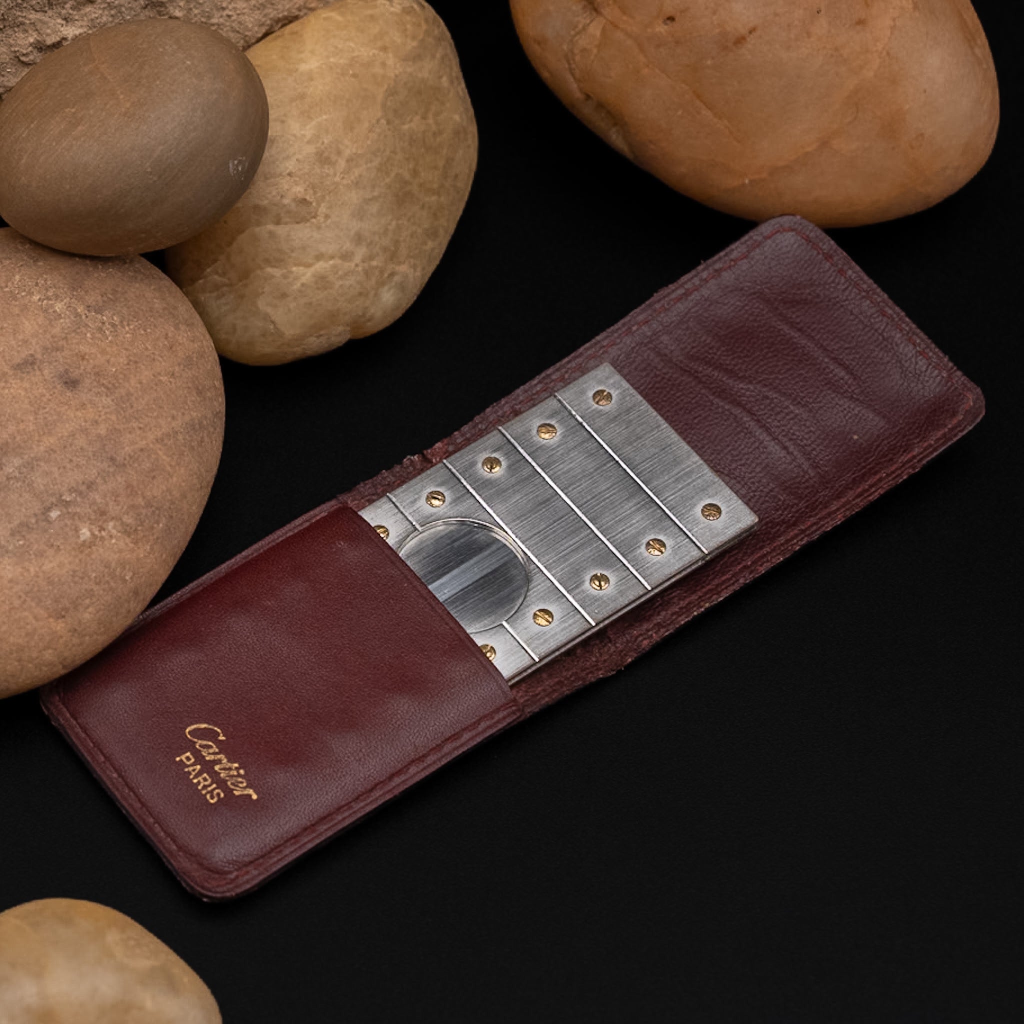 Cartier Santos Stainless-Steel Cigar Cutter with Gold-Plated Screws from the 1980's