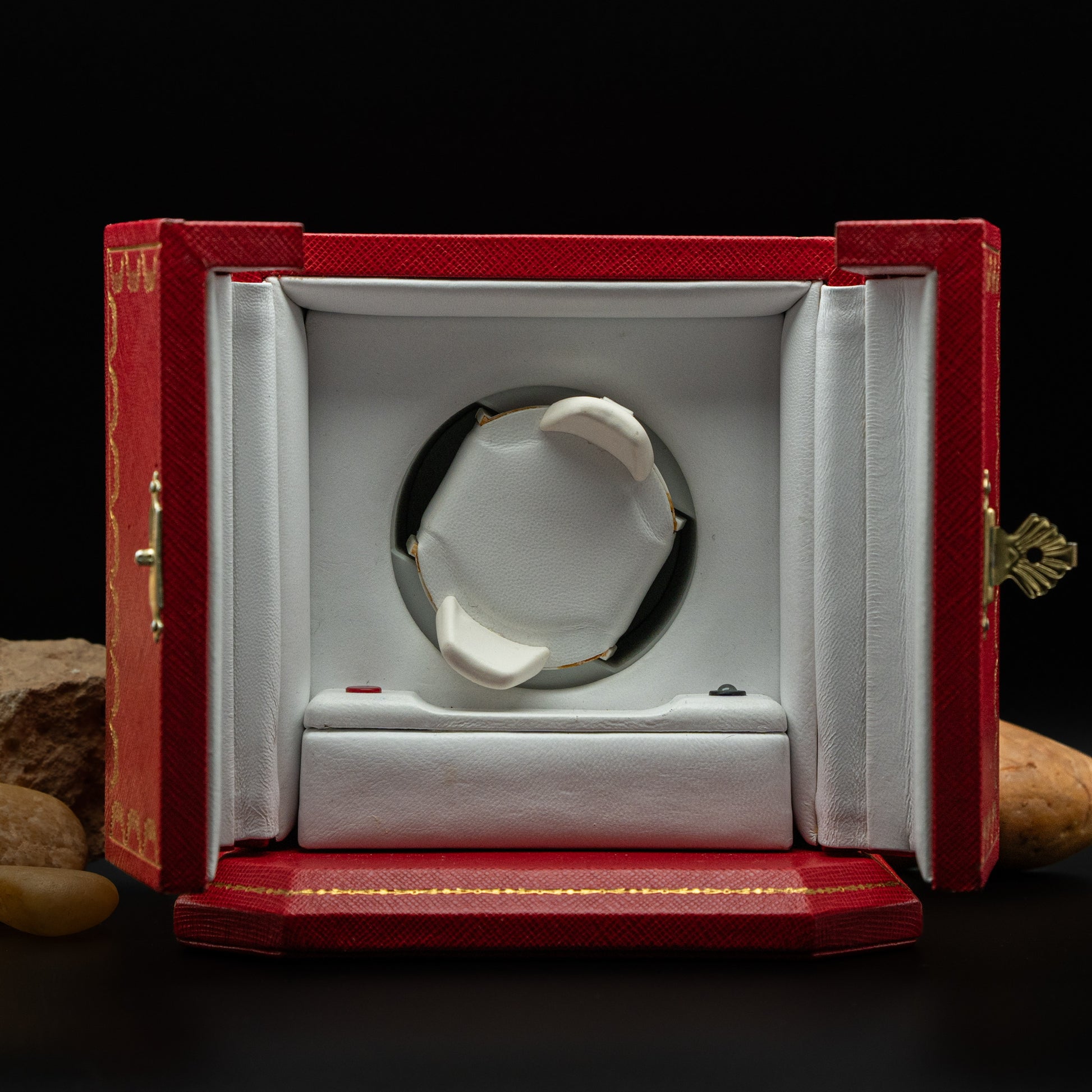 Cartier Automatic Watch Winder in Red Grained Leather from the 1990's