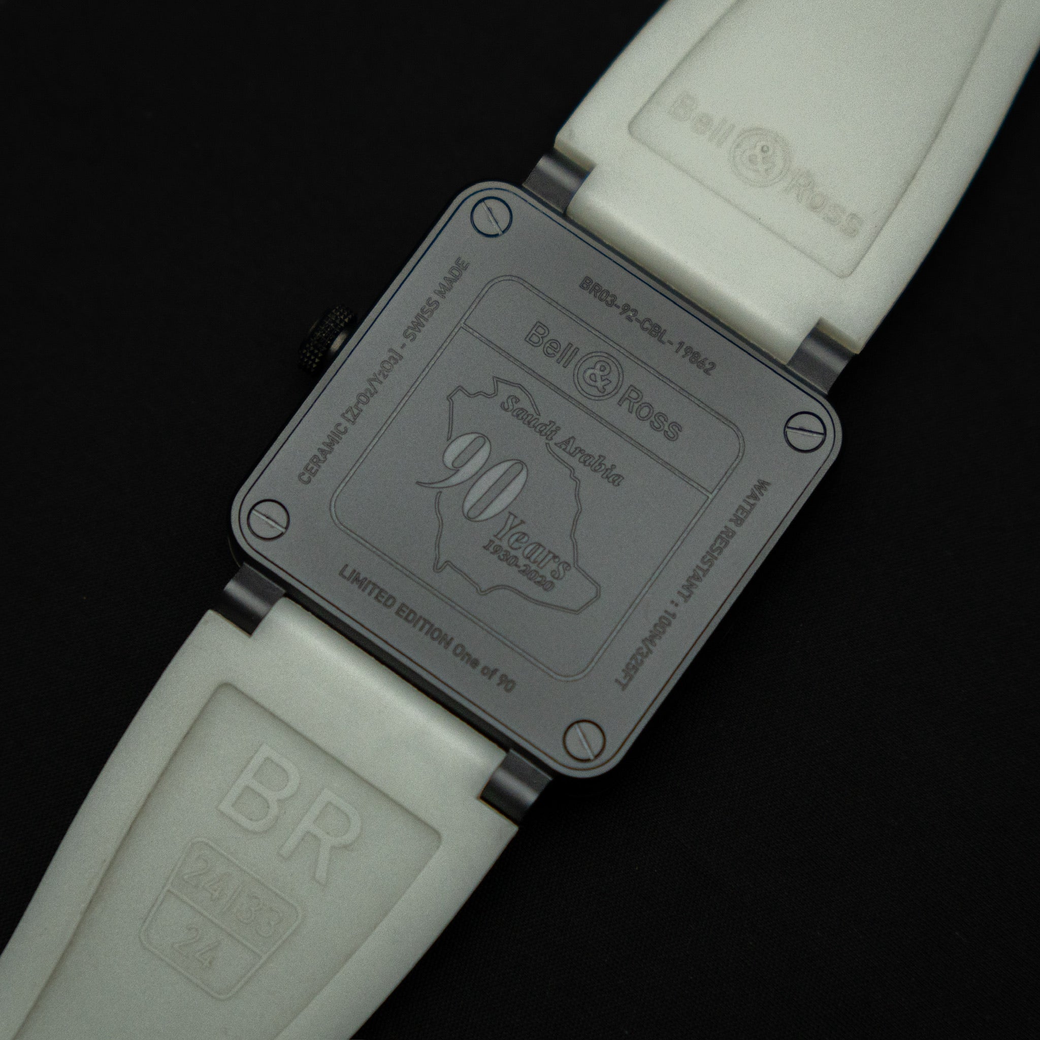 Bell & Ross BR 03-92 Saudi Arabia 90th Anniversary Limited Edition (1 of 90 Pieces) Full Luminous Black Ceramic Automatic Watch (Ref. BR03-92-CBL)