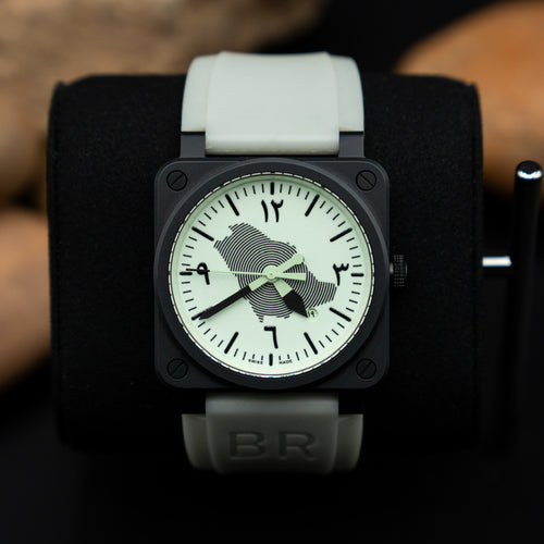 Bell & Ross BR 03-92 Saudi Arabia 90th Anniversary Limited Edition (1 of 90 Pieces) Full Luminous Black Ceramic Automatic Watch (Ref. BR03-92-CBL)