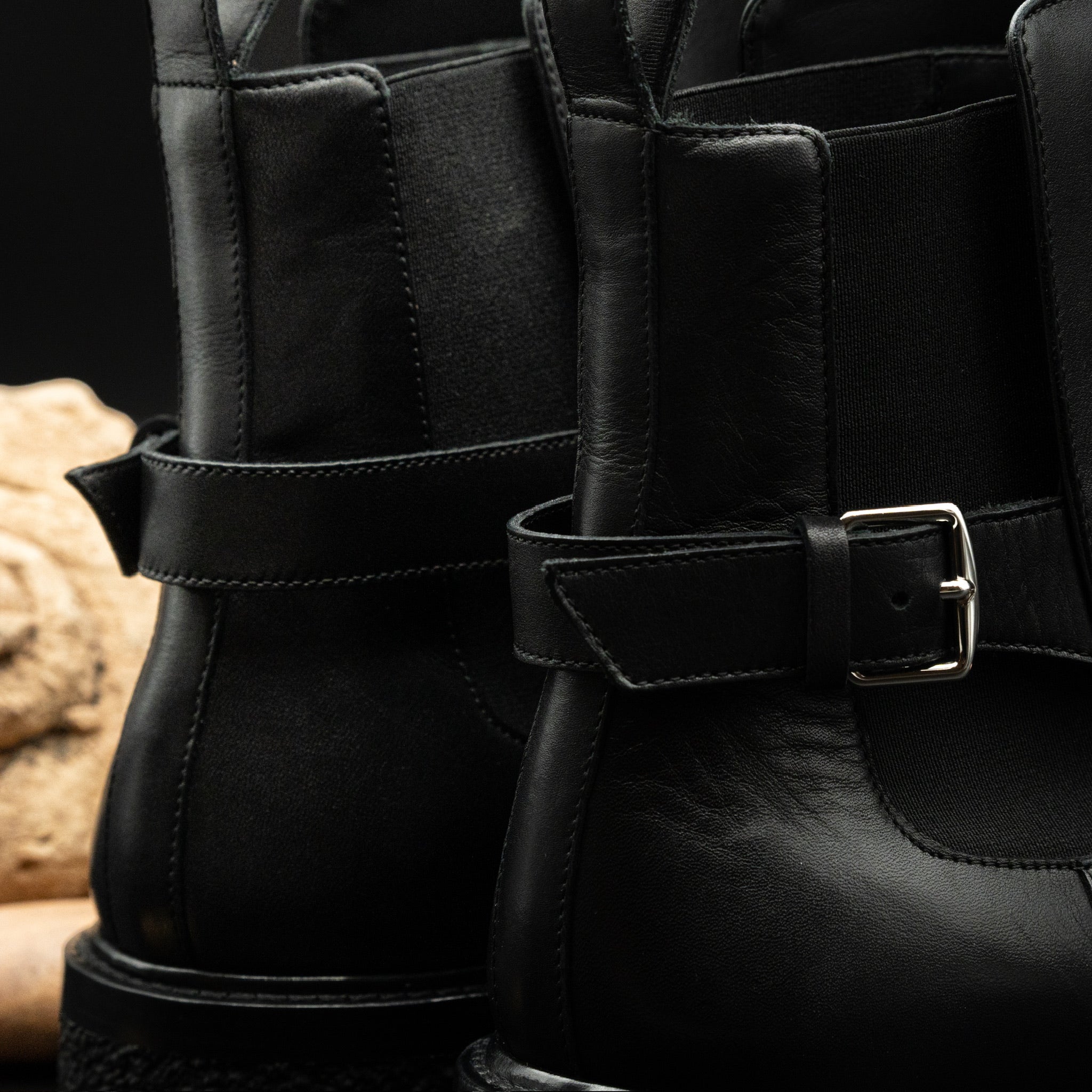 Hermès Distance Chelsea Boots in Black Calfskin (Size 44)