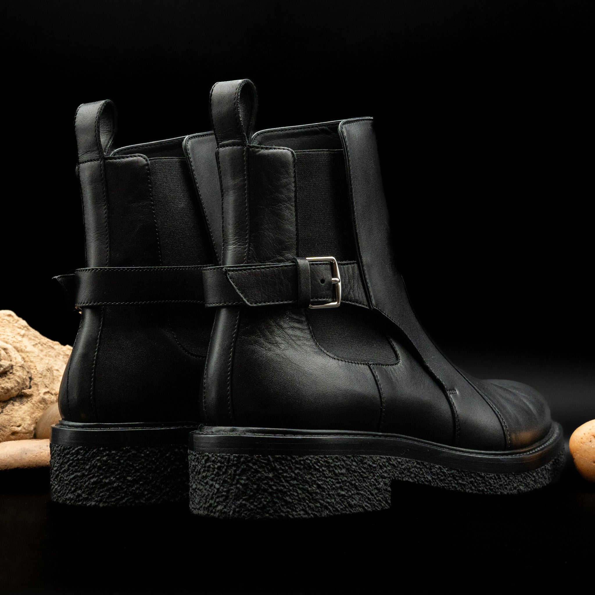 Hermès Distance Chelsea Boots in Black Calfskin (Size 44)