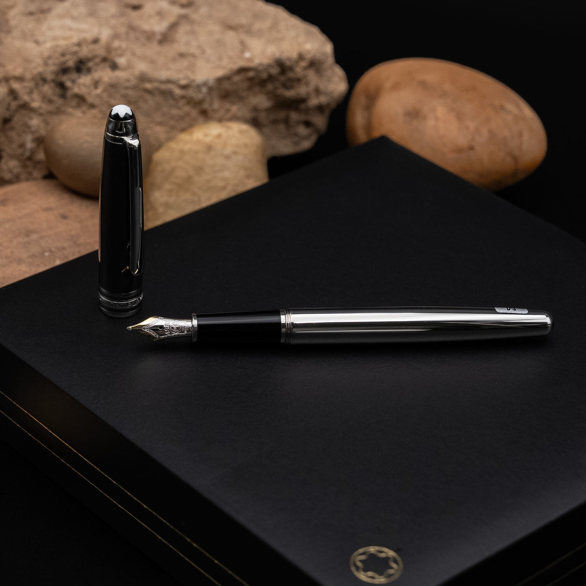 Montblanc Meisterstück Doué Hematite Steel Classique Fountain Pen with 18K Gold M Nib (Ref. 23244)