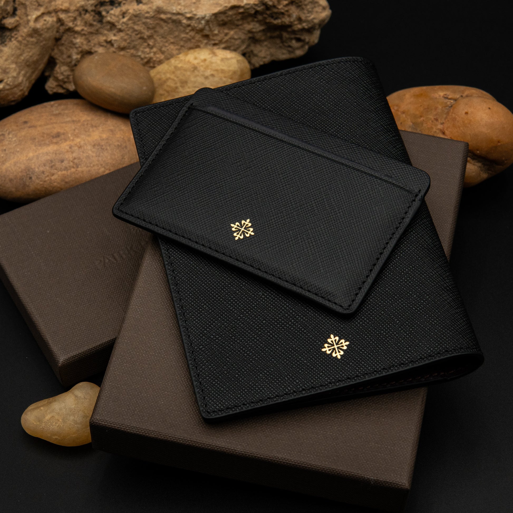 Patek Philippe Saffiano Leather Passport Holder & Card Holder Set