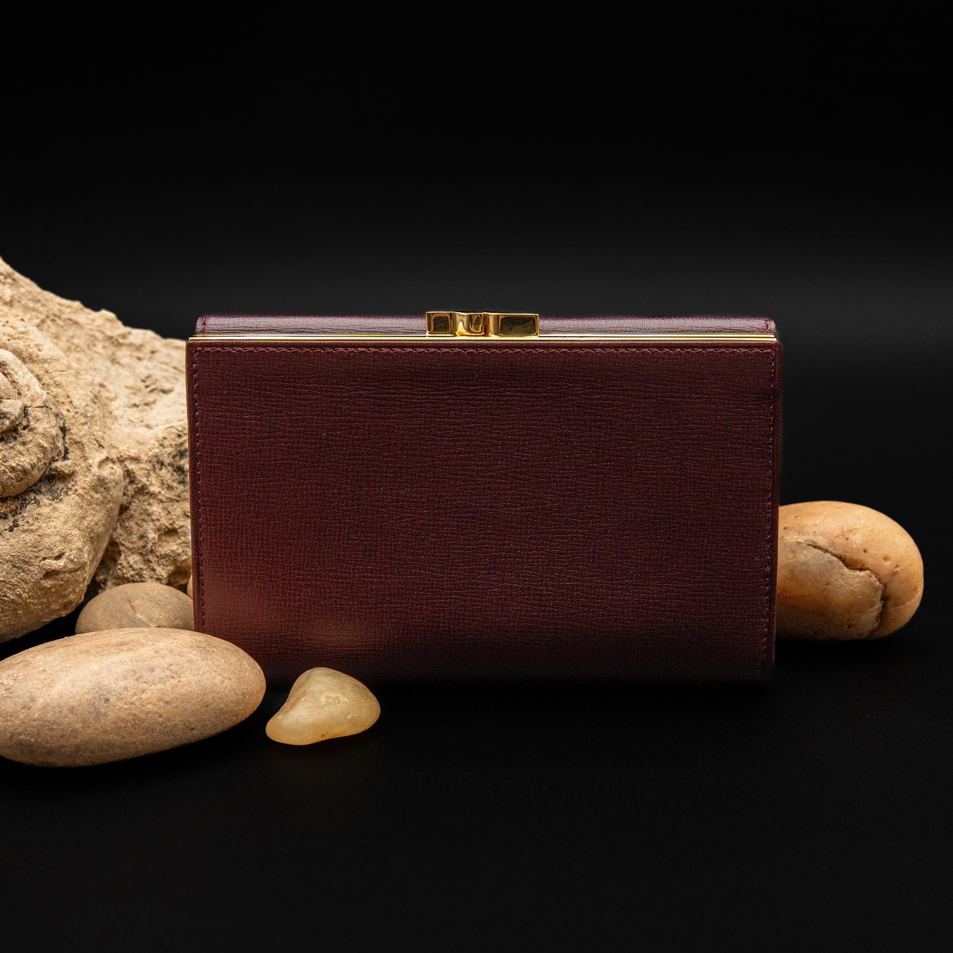 Cartier Must de Cartier Frame Wallet in Bordeaux Cowhide Leather from 1998