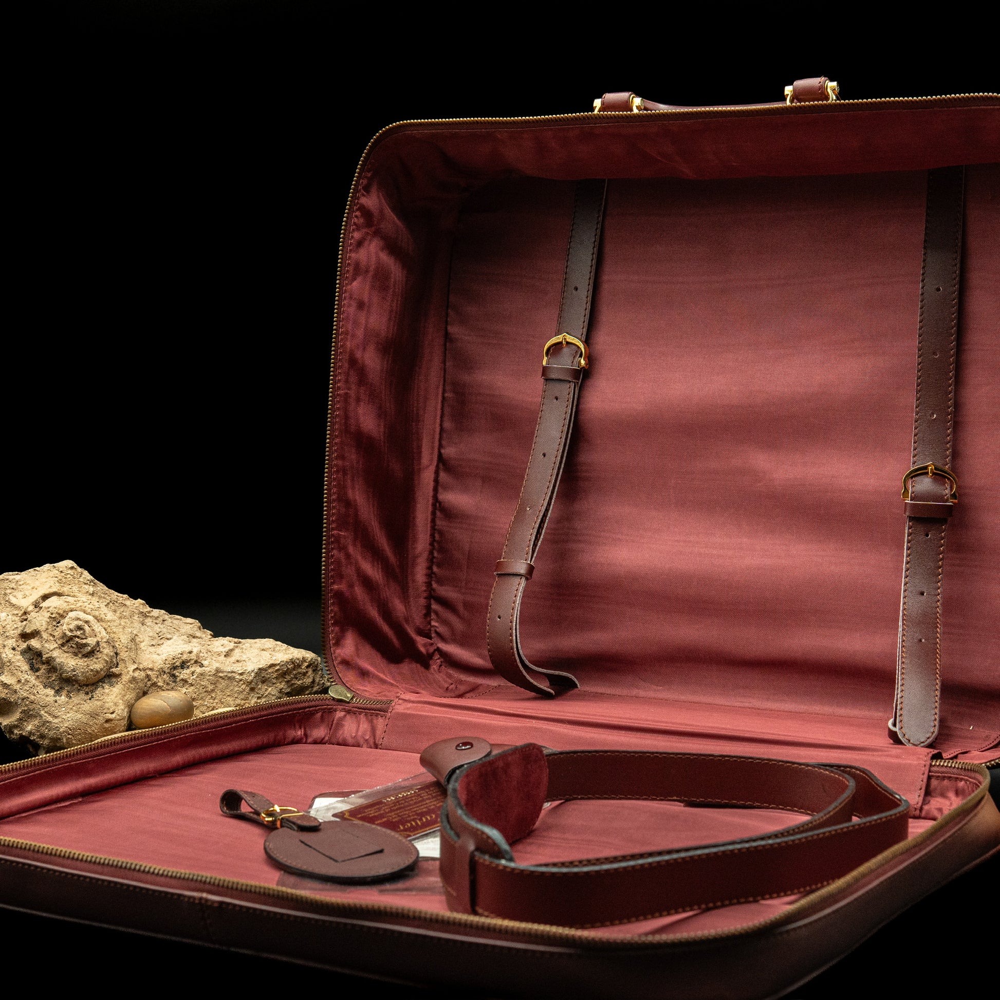 Cartier Must de Cartier Leather Travel Bag in Bordeaux Calfskin from the 1980's