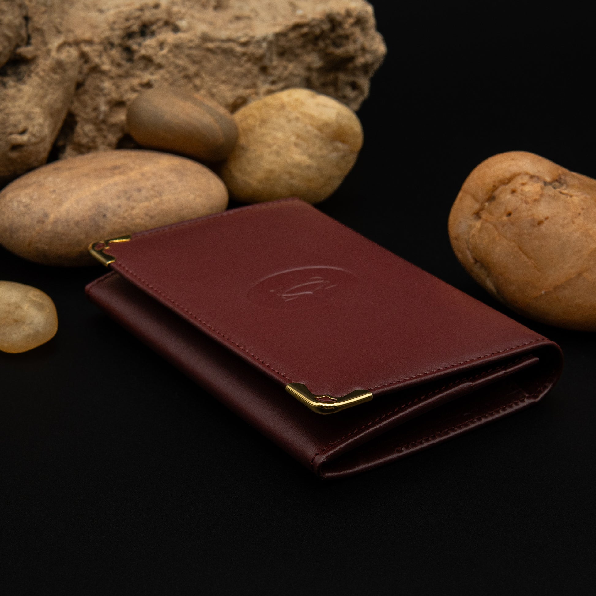 Cartier Must de Cartier Leather Wallet in Smooth Calfskin Bordeaux Leather from 1997