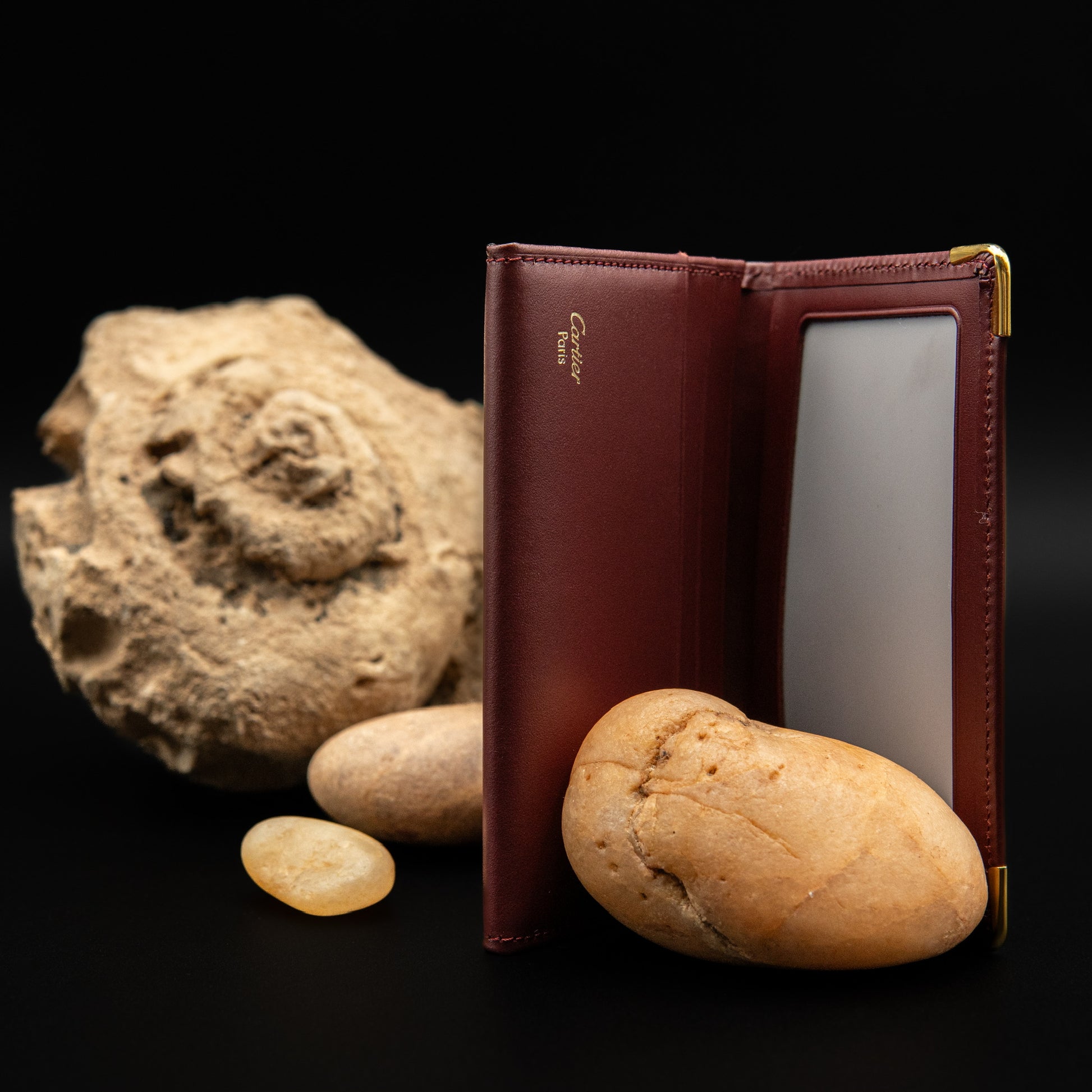 Cartier Must de Cartier Leather Wallet in Smooth Calfskin Bordeaux Leather from 1997