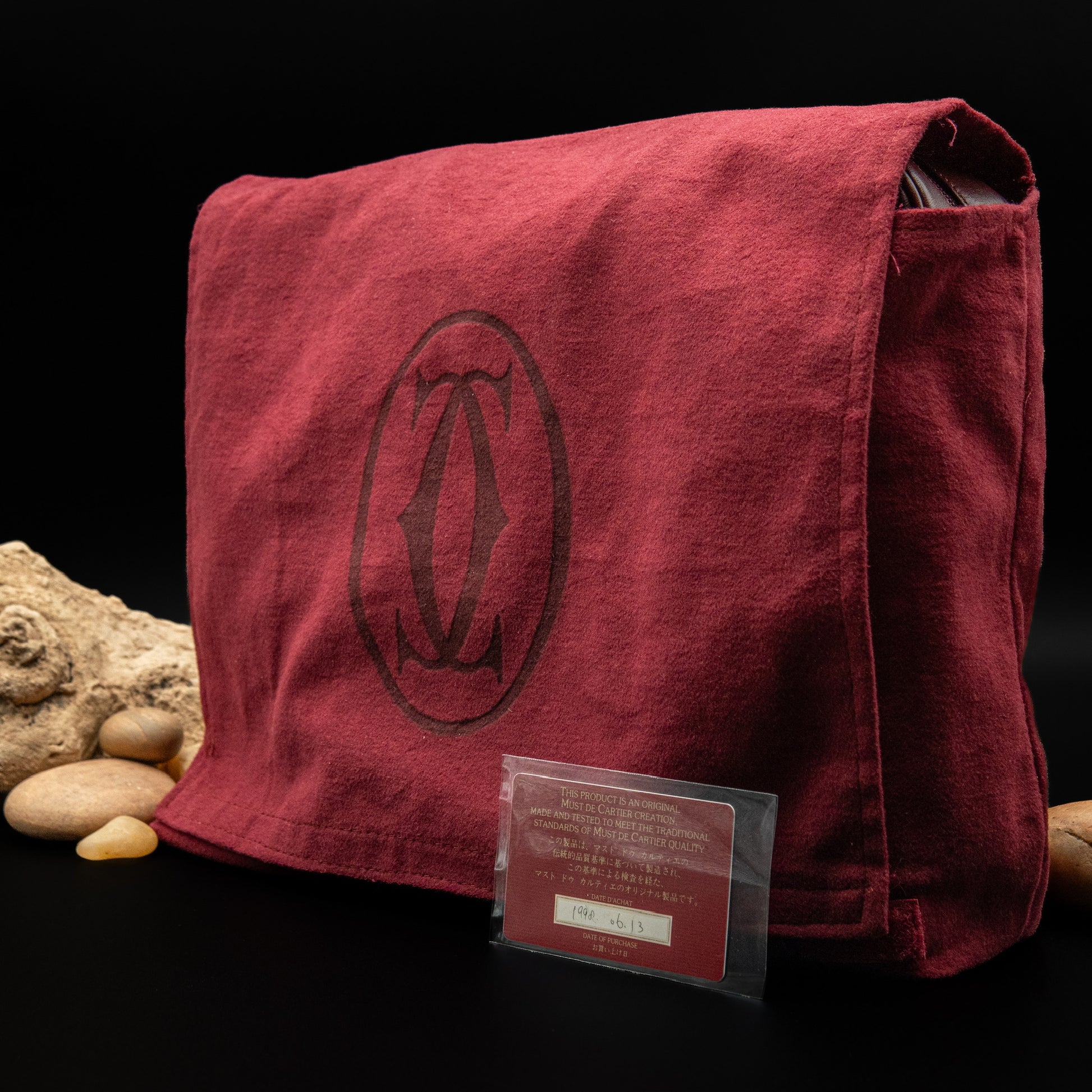 Cartier Must de Cartier Leather Laptop Bag in Burgundy Calfskin from 1998