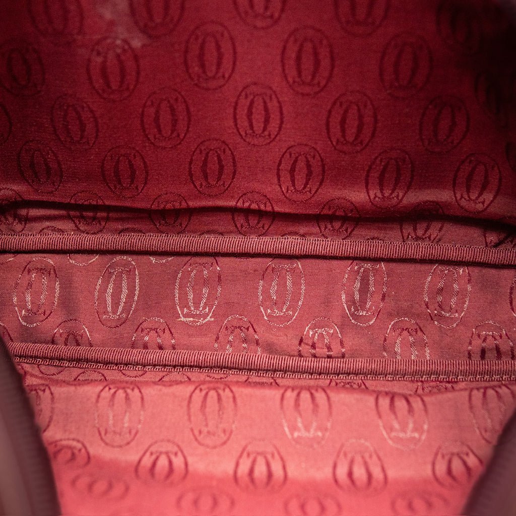 Cartier Must de Cartier Leather Laptop Bag in Burgundy Calfskin from 1998