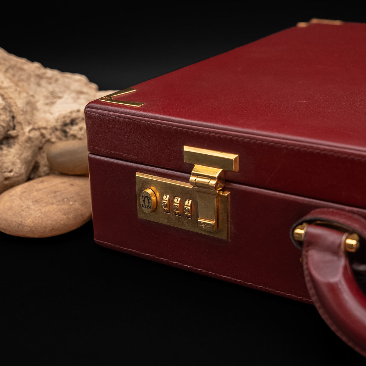 Cartier Must de Cartier Burgundy Leather Attaché Briefcase from 1984