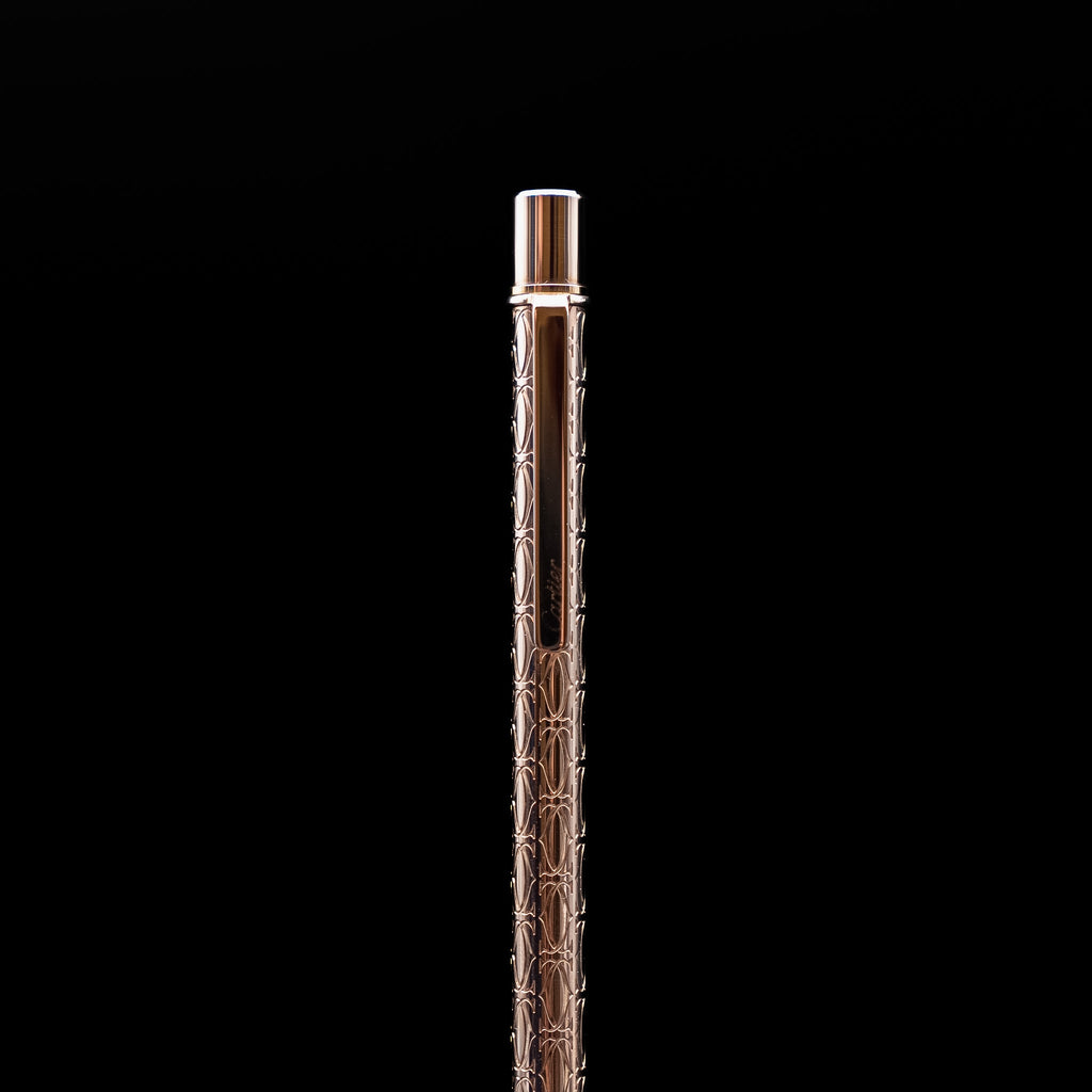 Cartier Must II Ballpoint Pen in Rose Gold Finish with Double C Motif from 2006
