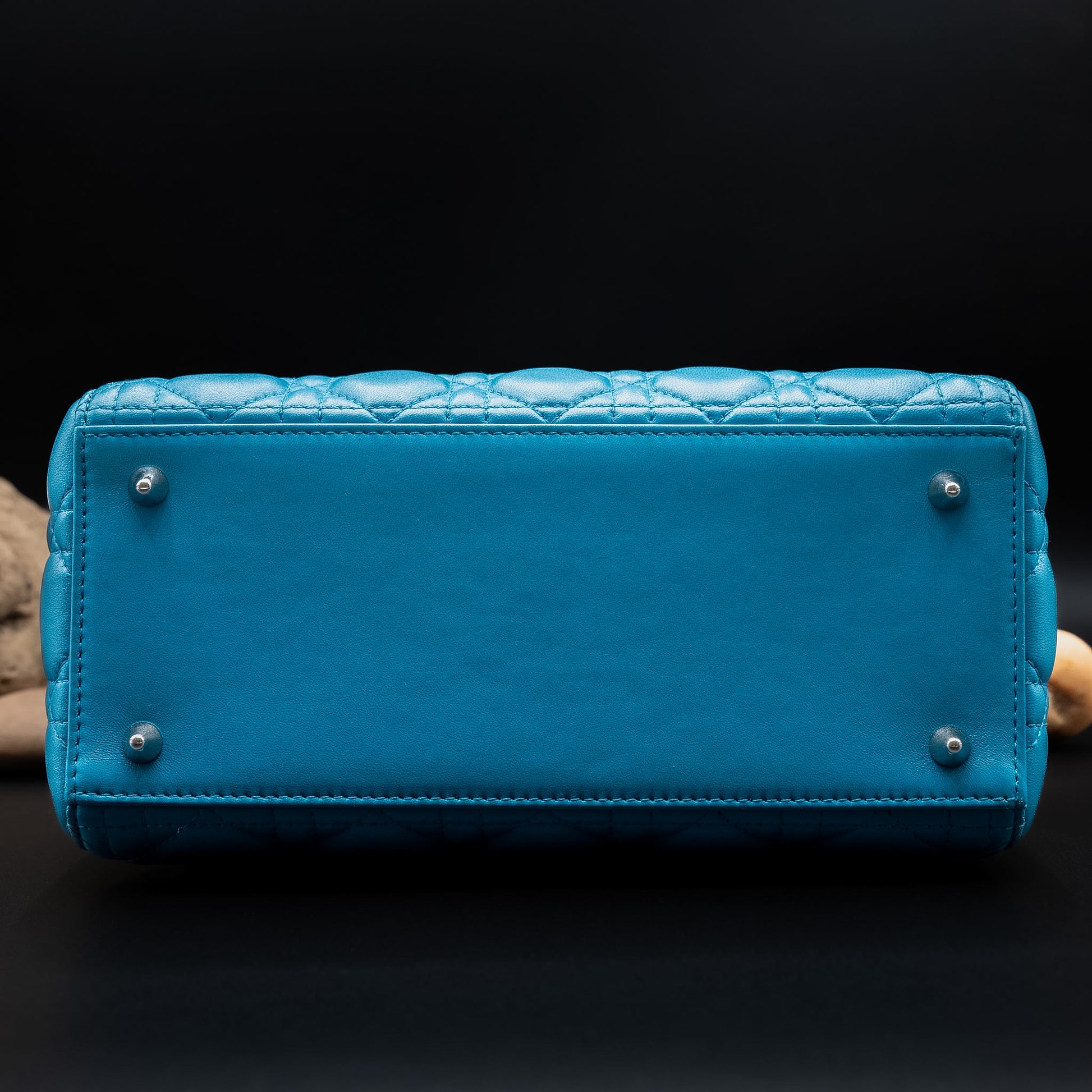 Christian Dior Lady Dior Medium Bag in Turquoise Cannage Lambskin from 2013