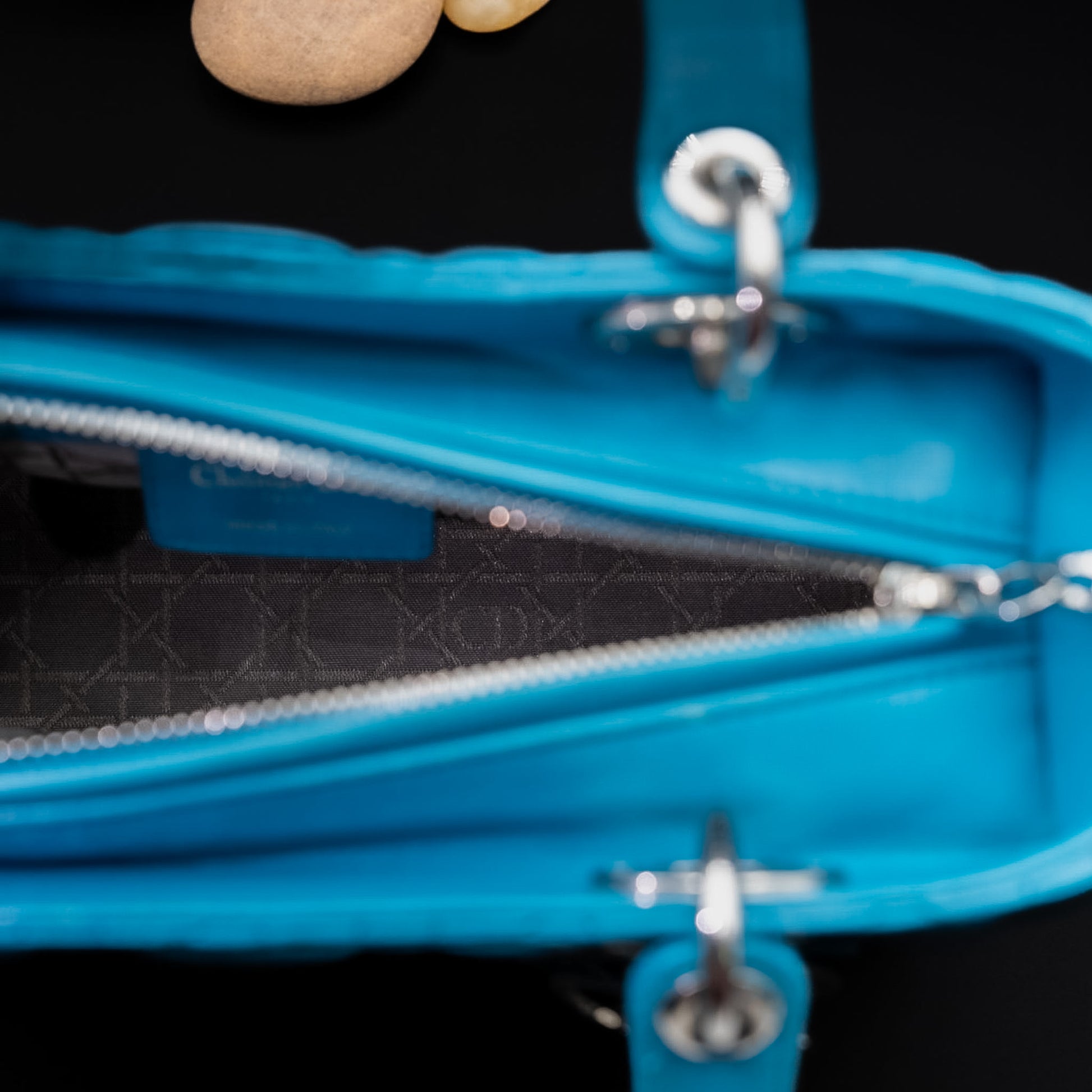 Christian Dior Lady Dior Medium Bag in Turquoise Cannage Lambskin from 2013