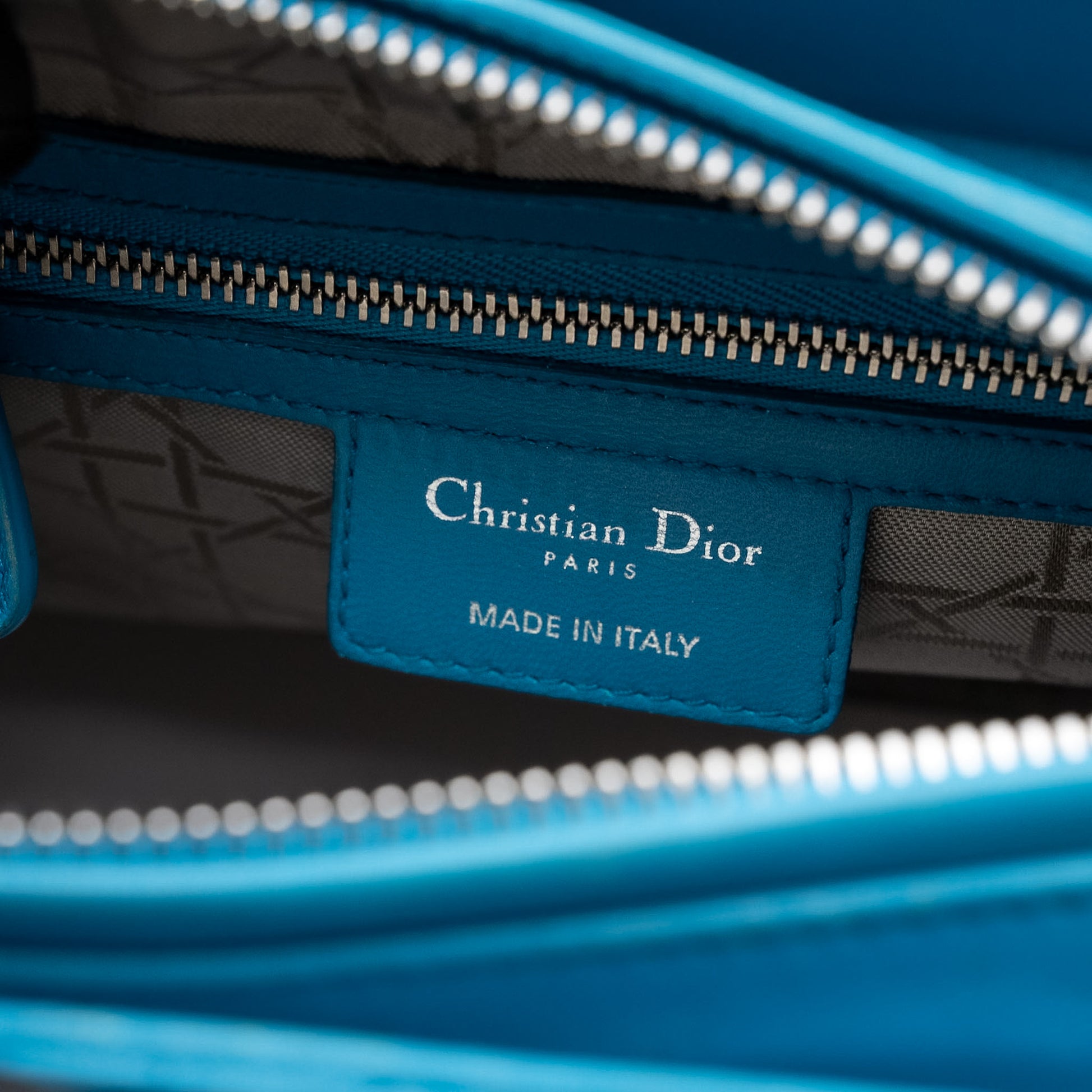 Christian Dior Lady Dior Medium Bag in Turquoise Cannage Lambskin from 2013