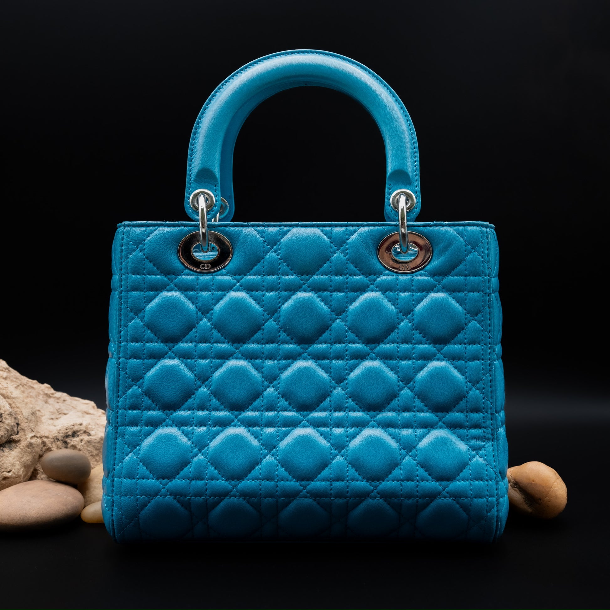 Christian Dior Lady Dior Medium Bag in Turquoise Cannage Lambskin from 2013