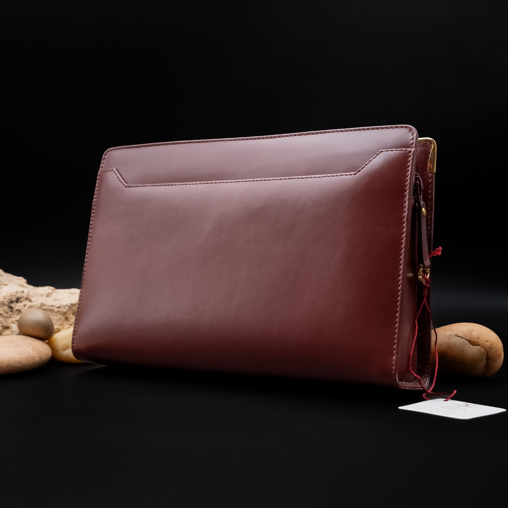 Cartier Must de Cartier Bordeaux Leather Clutch Bag from the 1990's
