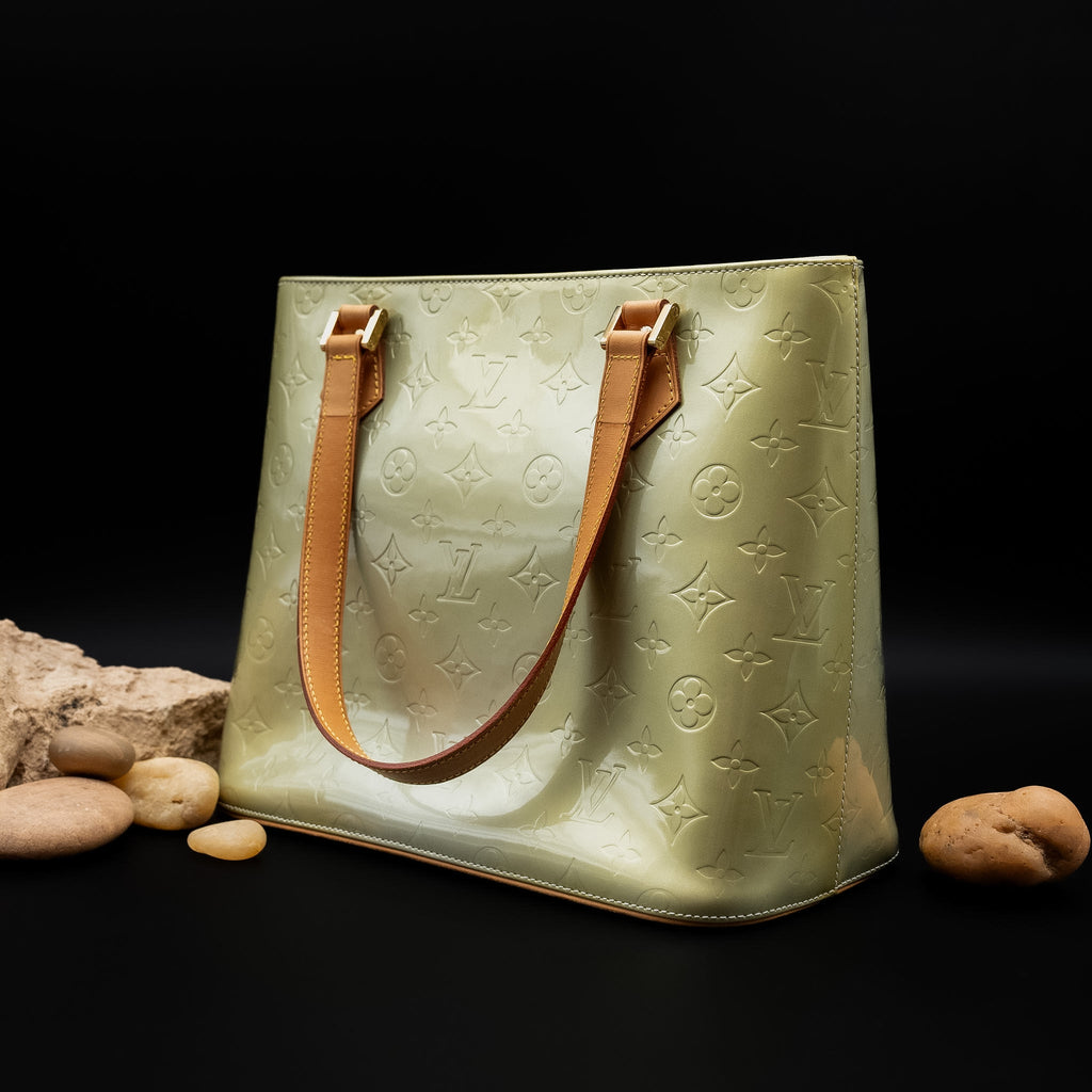 Louis Vuitton Monogram Houston Handbag in Vert Olive Vernis Leather from 2001