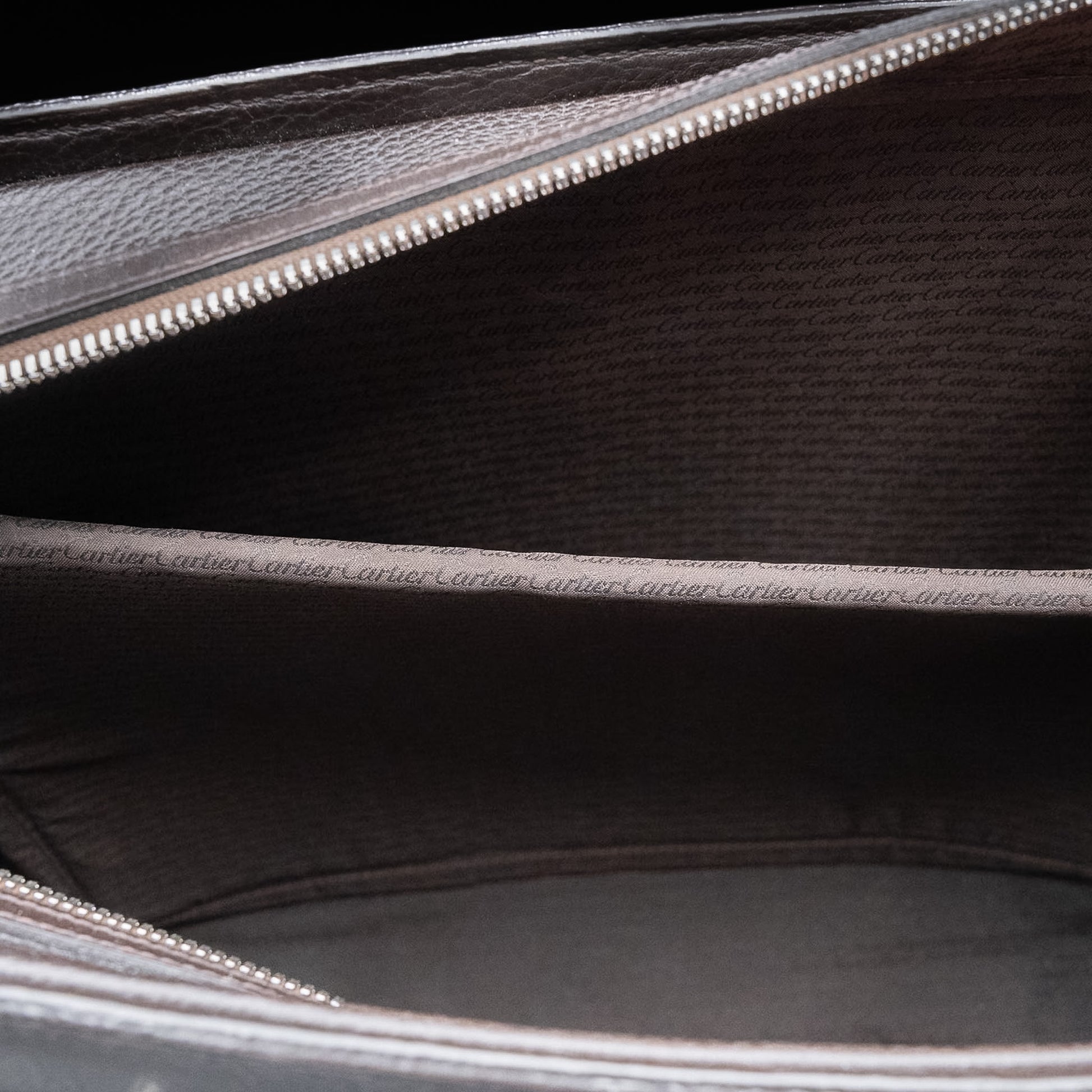 Cartier Pasha de Cartier Document Holder in Chocolate Brown Grained Calfskin Leather from the 2000's