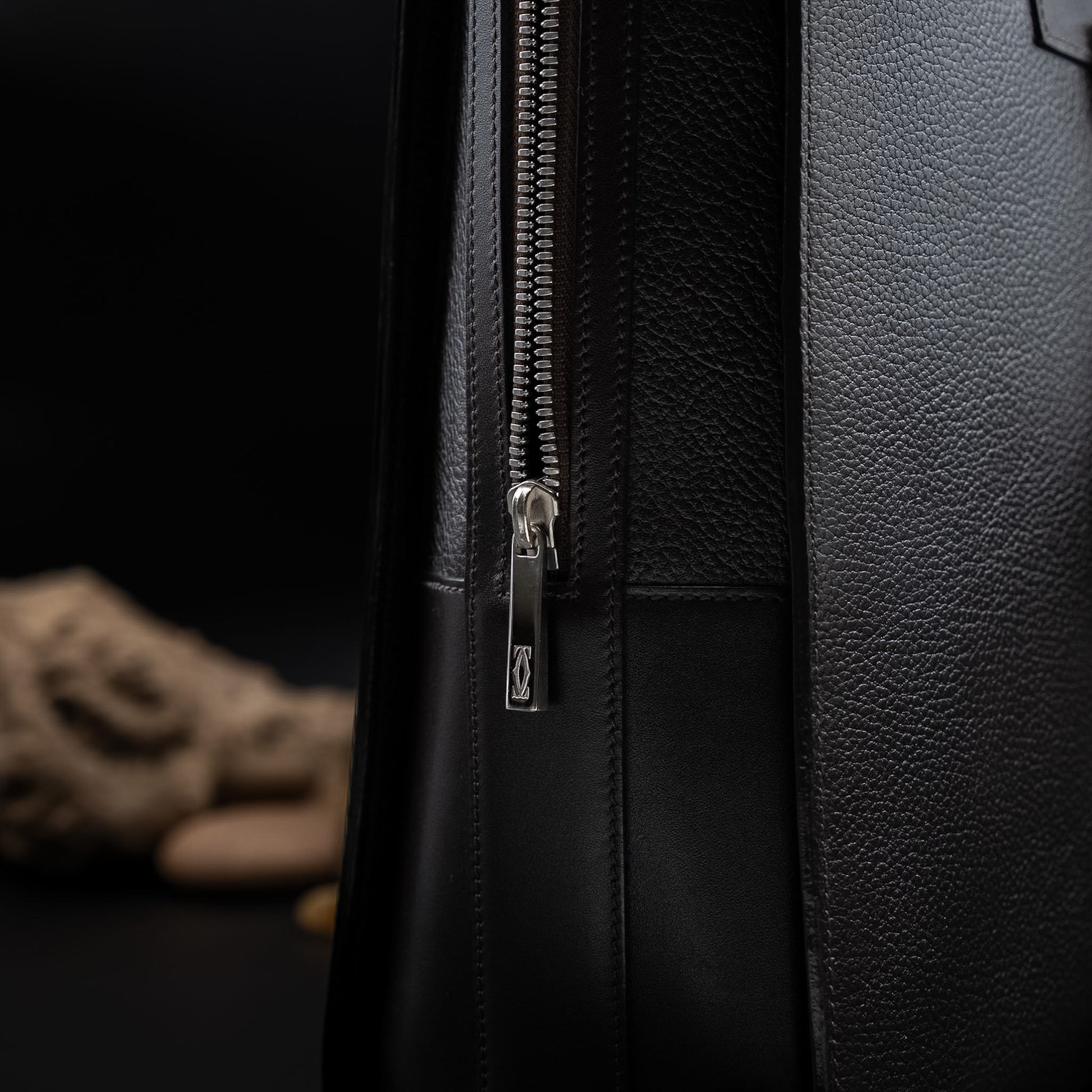 Cartier Pasha de Cartier Document Holder in Chocolate Brown Grained Calfskin Leather from the 2000's
