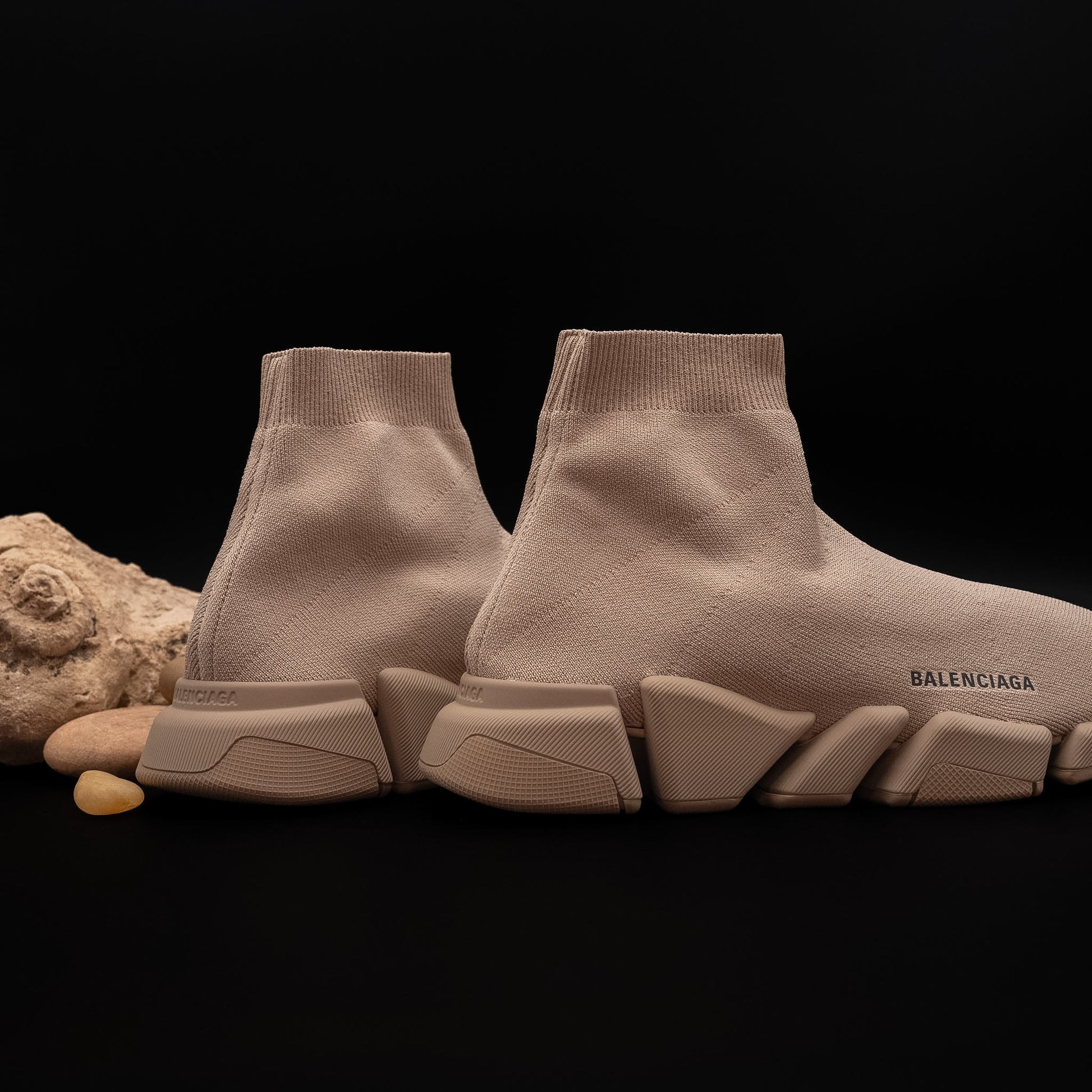Balenciaga Speed 2.0 Recycled Knit Sneakers in Beige (Size 42)