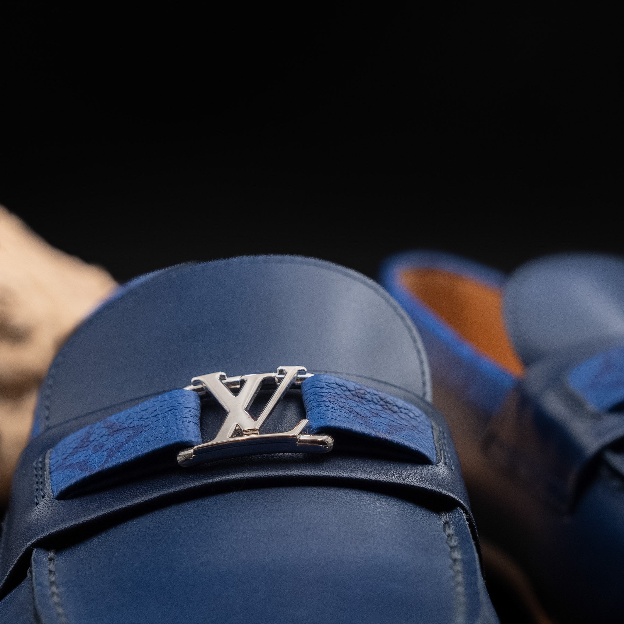 Louis Vuitton Major Loafers in Marine Calf Leather (Size 9½)