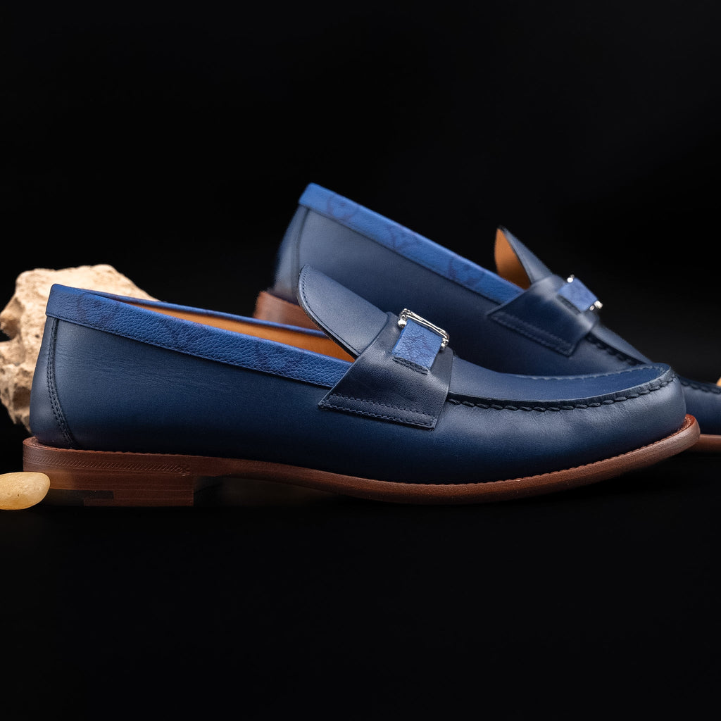 Louis Vuitton Major Loafers in Marine Calf Leather (Size 9½)