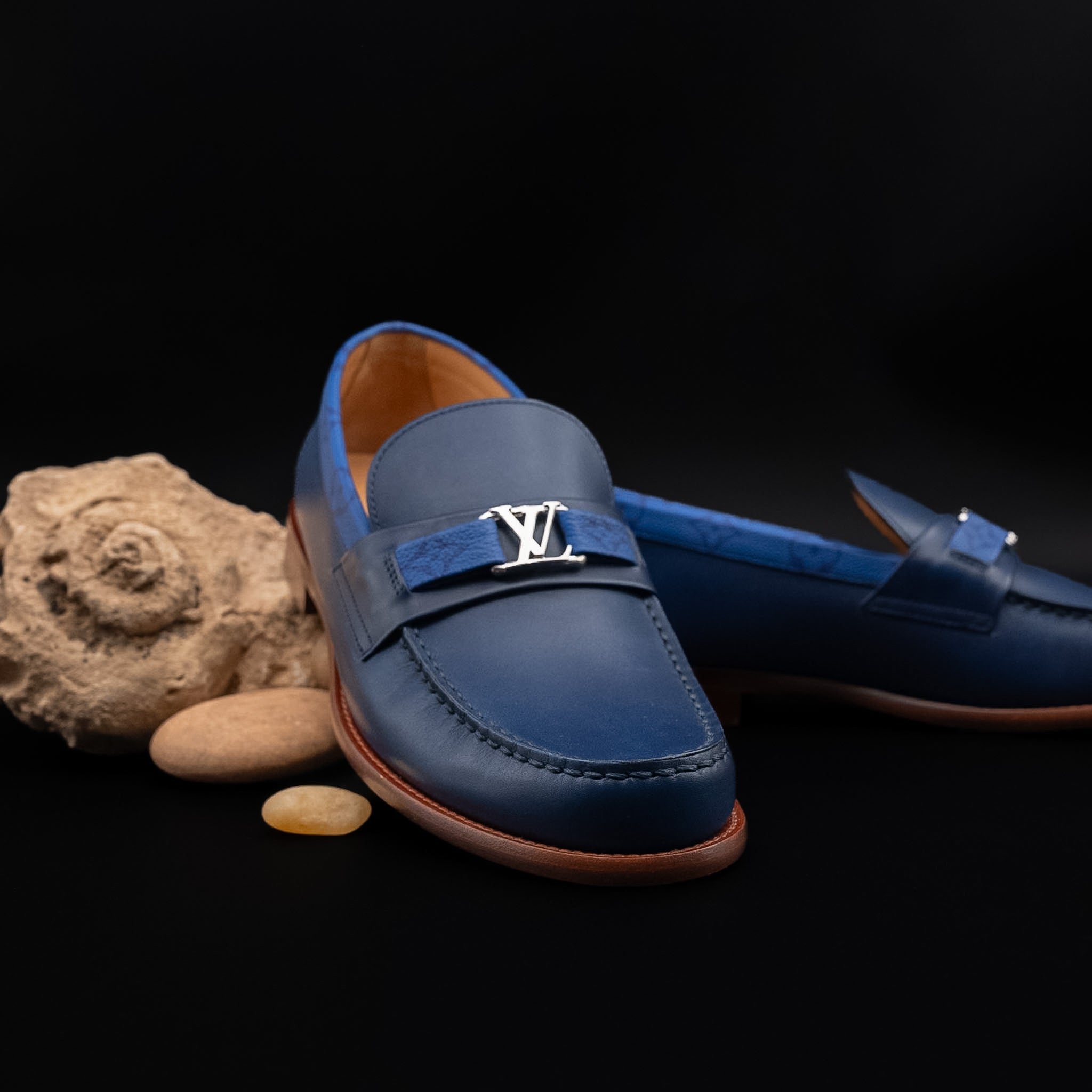 Louis Vuitton Major Loafers in Marine Calf Leather (Size 9½)