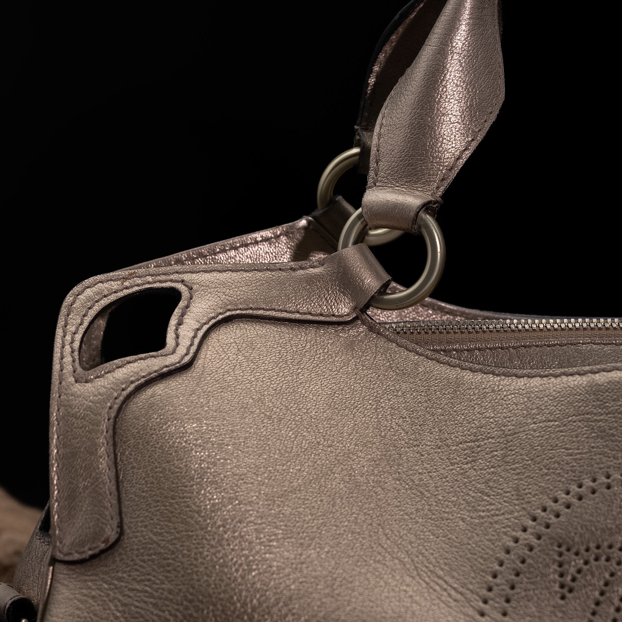 Cartier Marcello de Cartier Metallic Gold Leather Top-Handle Shoulder Bag