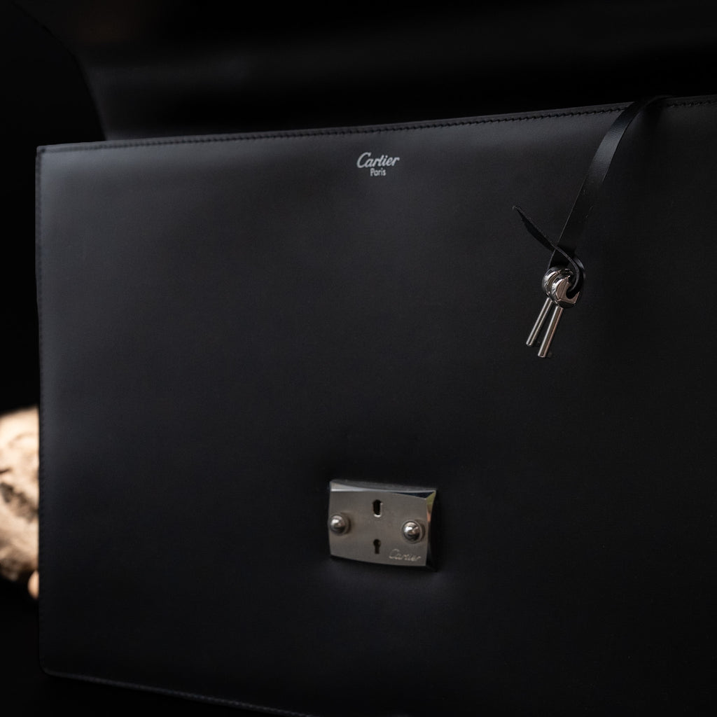 Cartier Pasha de Cartier Briefcase in Smooth Black Leather