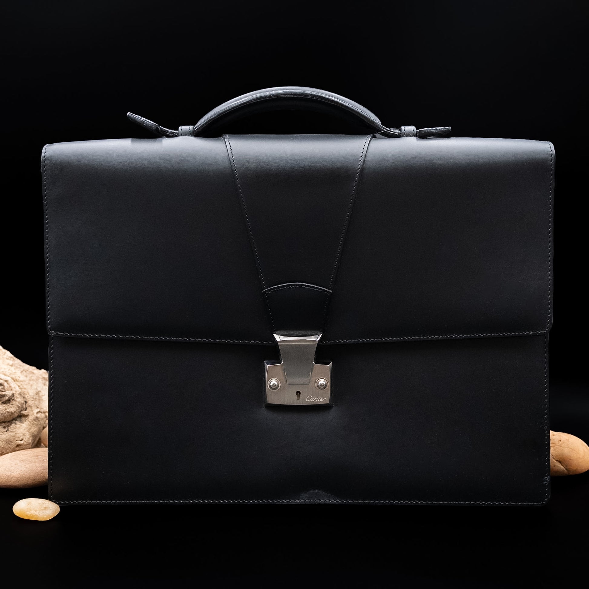 Cartier Pasha de Cartier Briefcase in Smooth Black Leather
