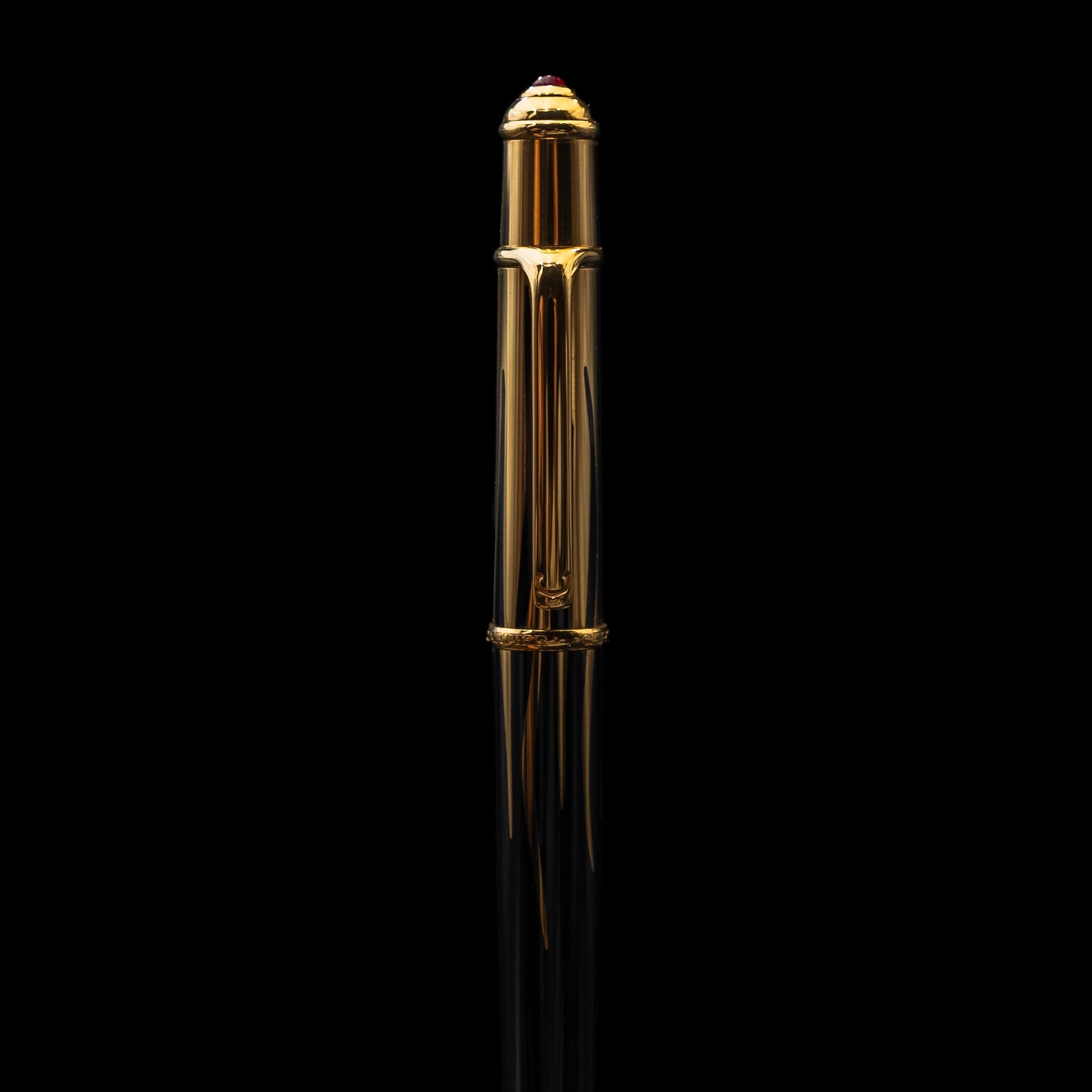 Cartier Diabolo de Cartier "Flame" Mini Ballpoint Pen in Black Composite & Gold-Plated Finish from 2002