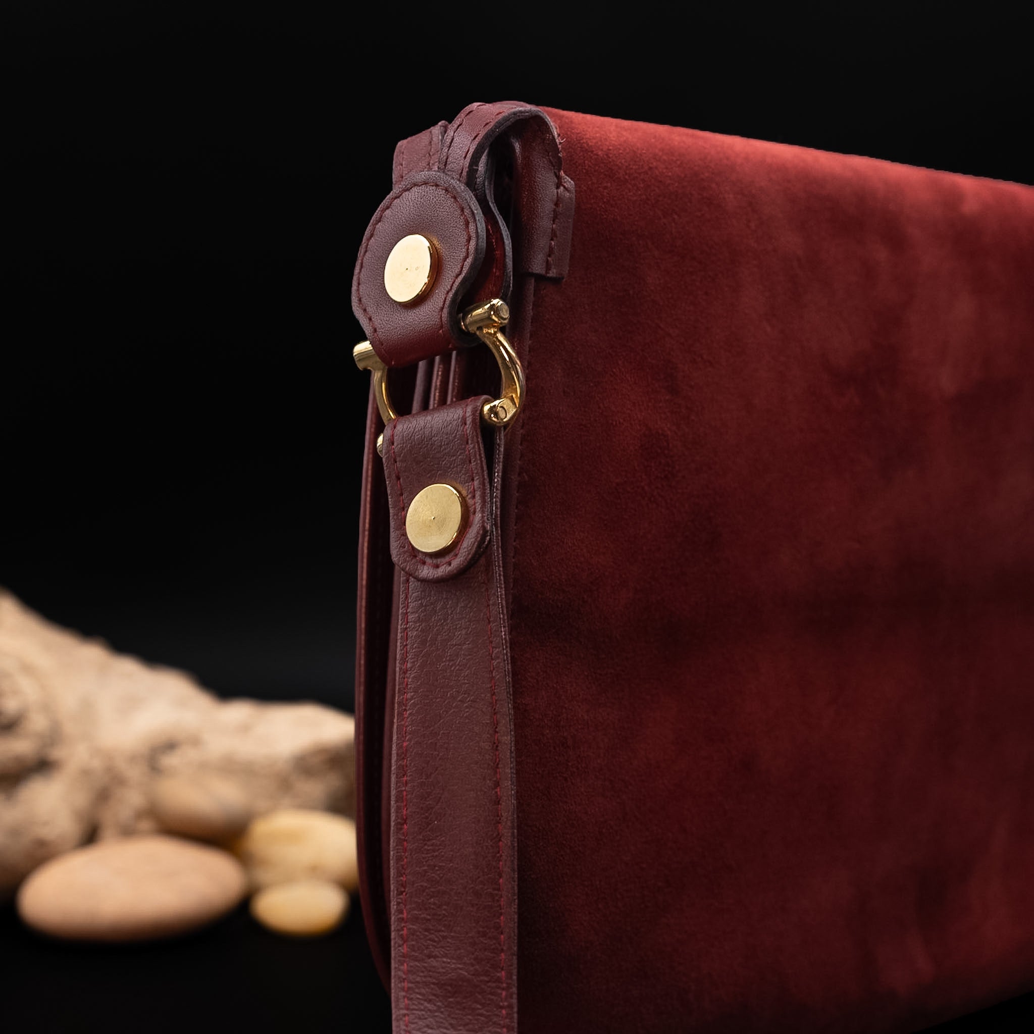 Cartier Must de Cartier Suede Crossbag in Bordeaux Leather from the 1970's