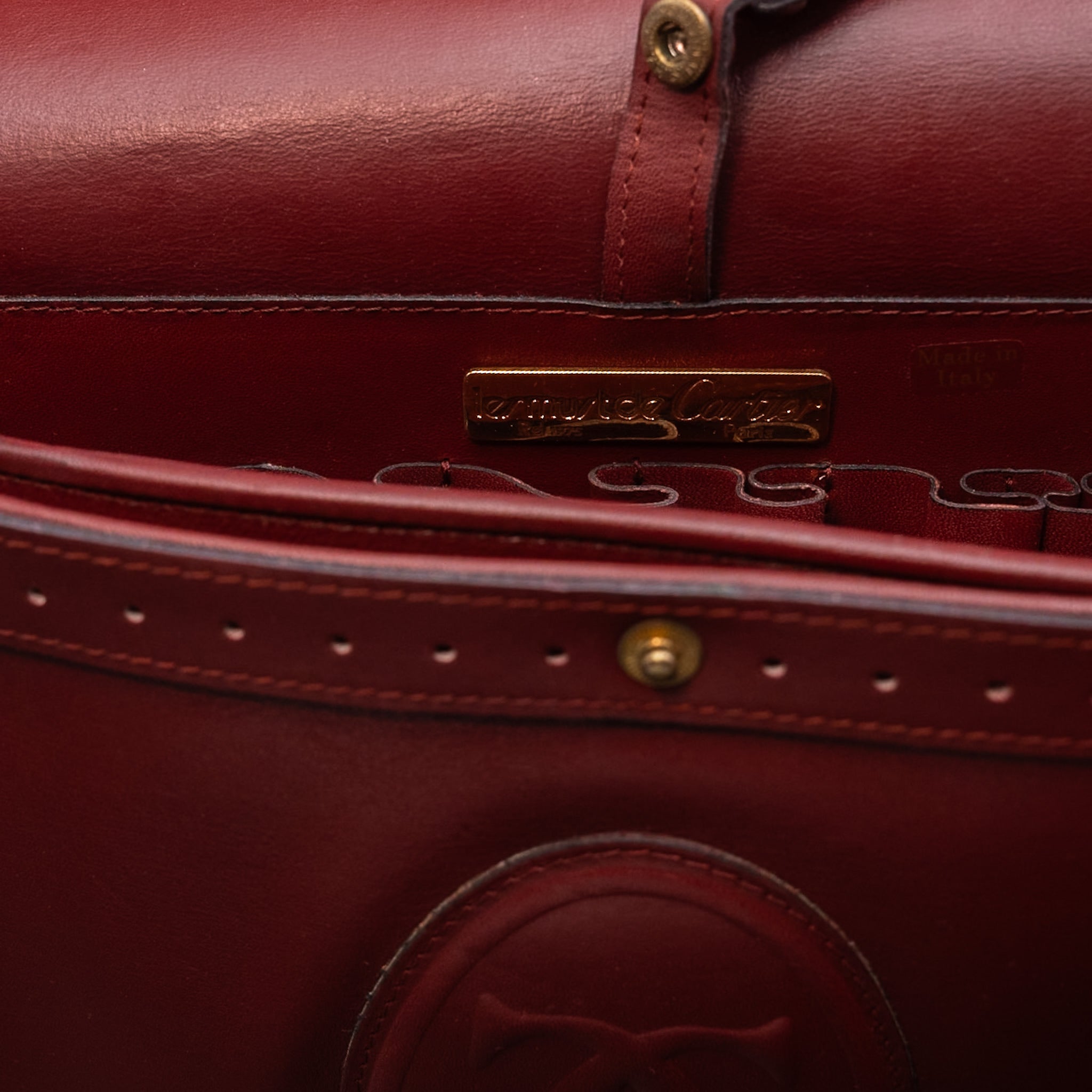 Cartier Must de Cartier Suede Crossbag in Bordeaux Leather from the 1970's